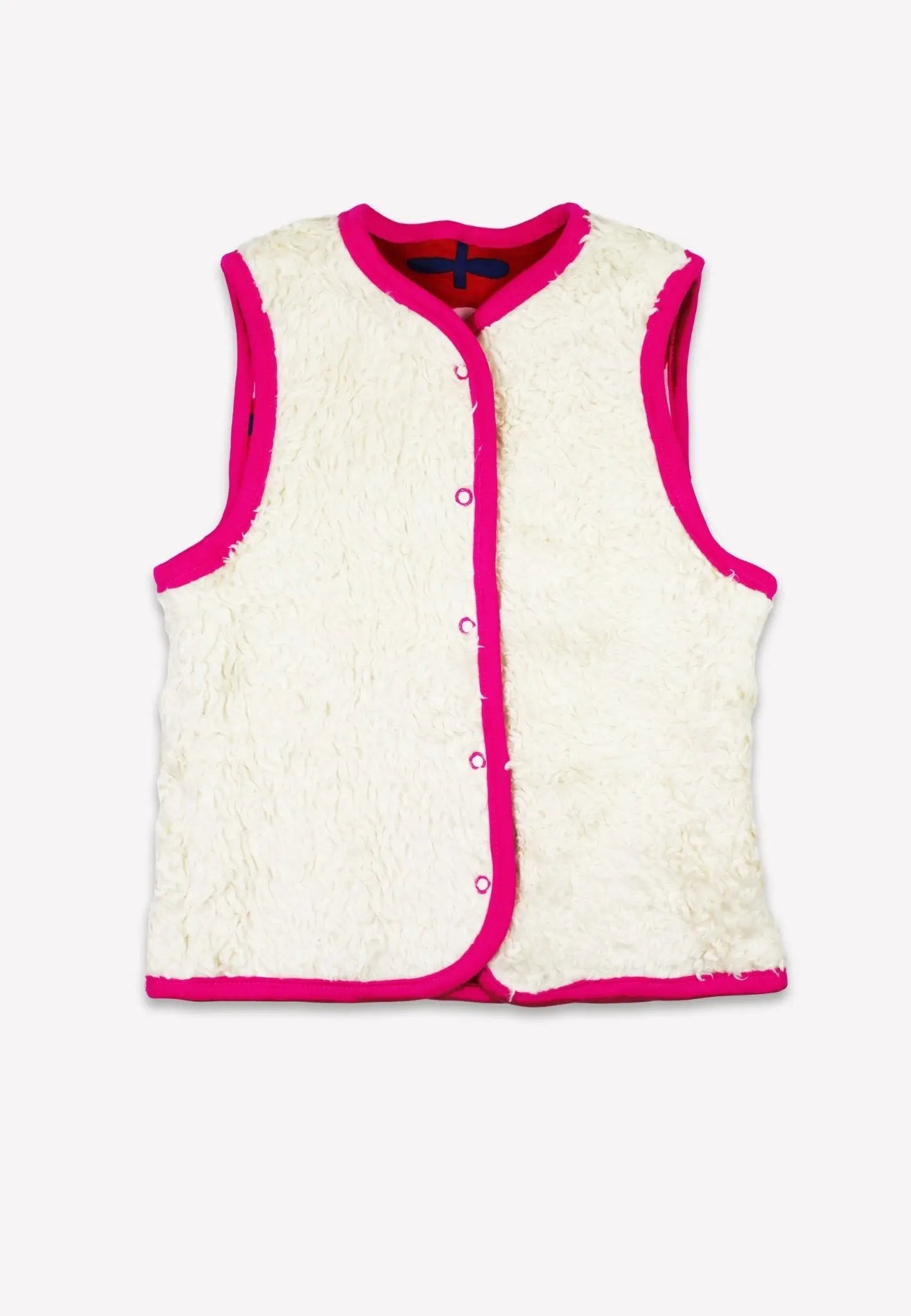 Organic Pink Flower Print Reversible Gilet Toby Tiger