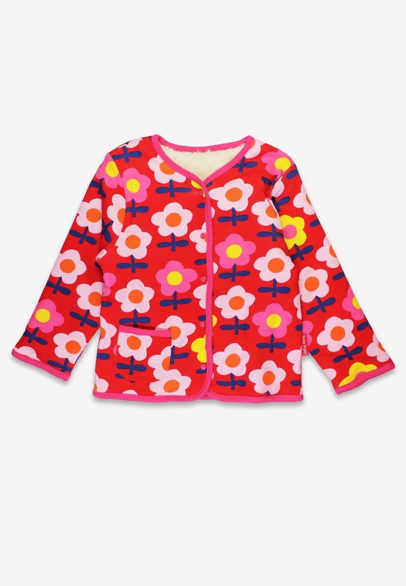 Organic Pink Flower Print Reversible Jacket Toby Tiger