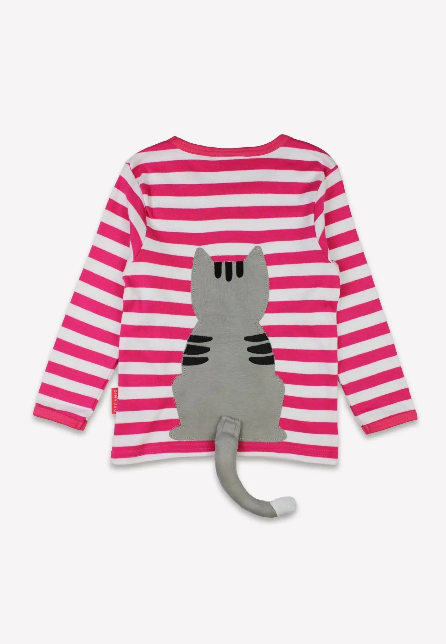 Organic Pink Kitten Applique Long-Sleeved T-Shirt Toby Tiger