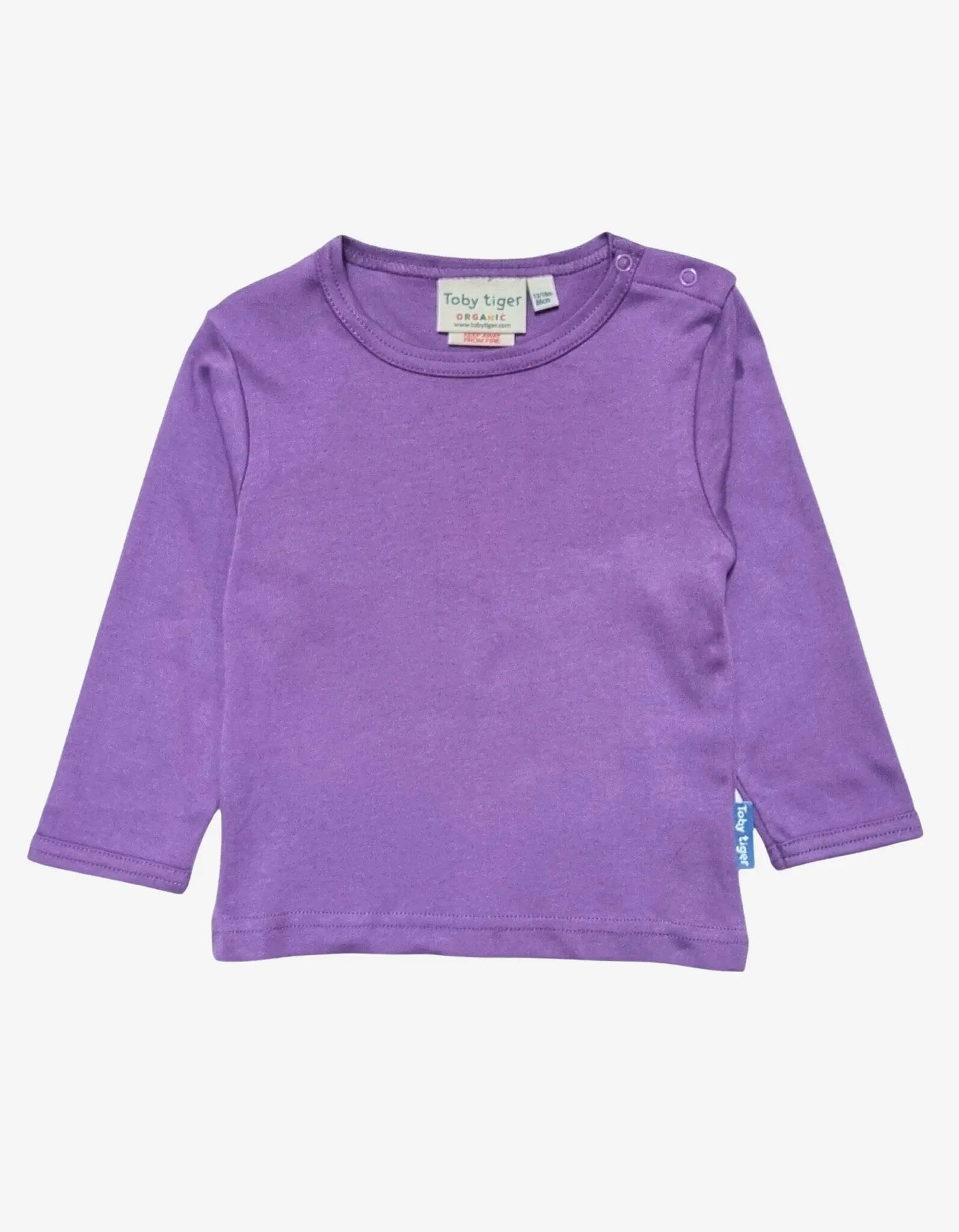 Organic Purple Basic Long-Sleeved T-Shirt Toby Tiger