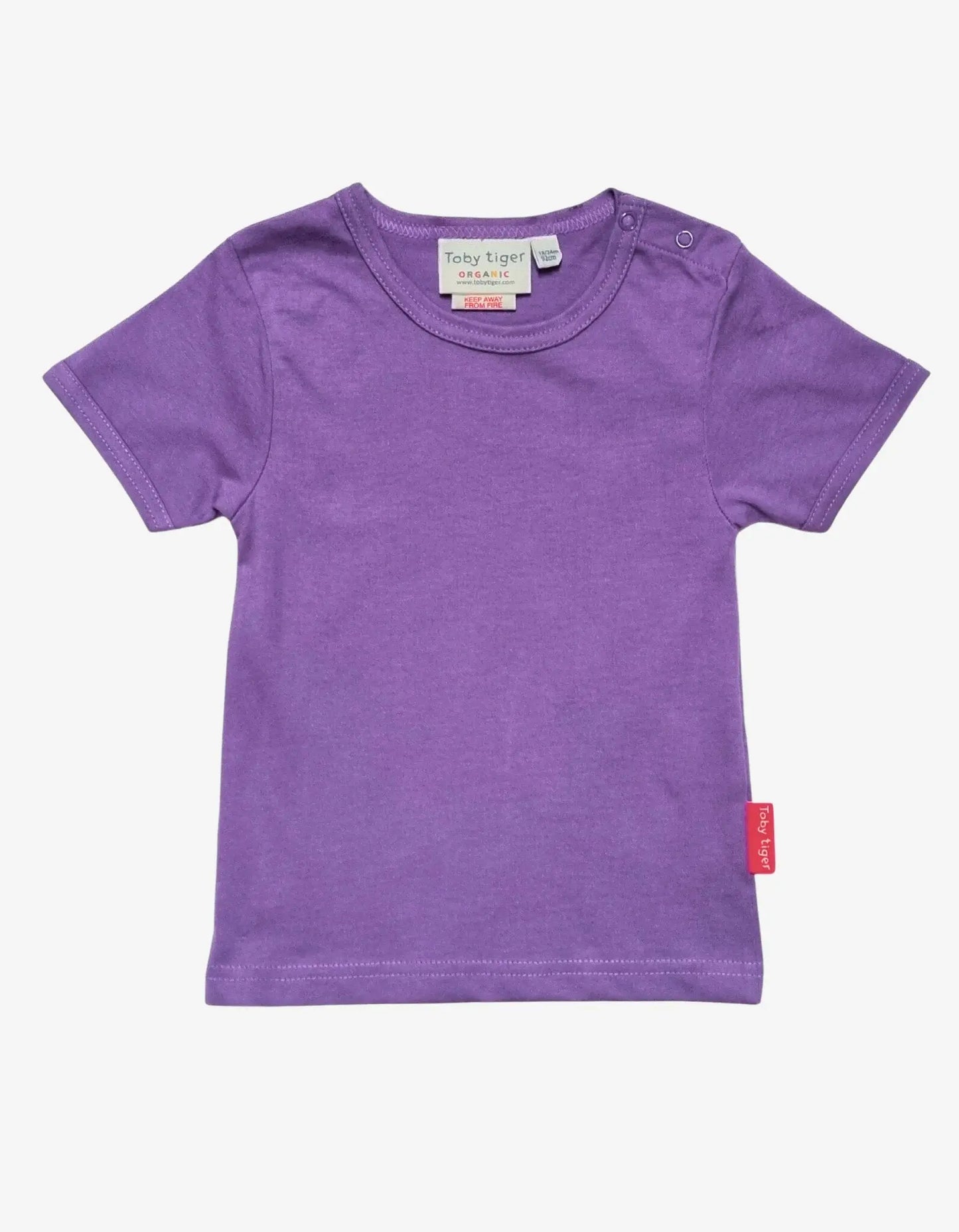 Organic Purple Basic Short-Sleeved T-Shirt Toby Tiger