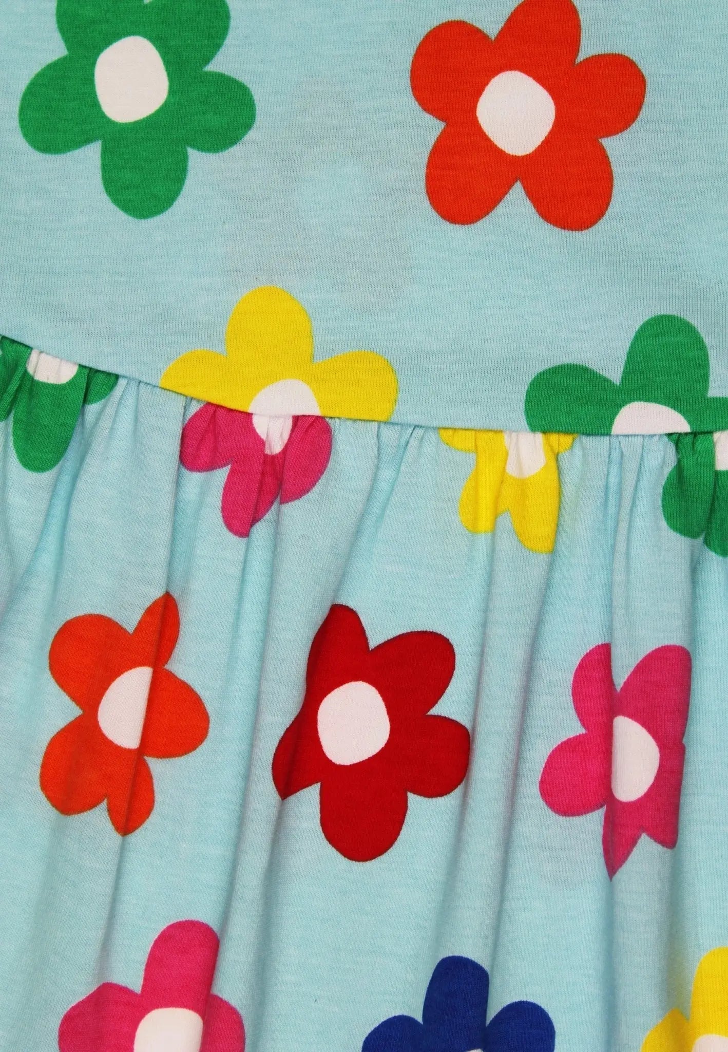 Organic Rainbow Bloom Print Summer Dress Toby Tiger
