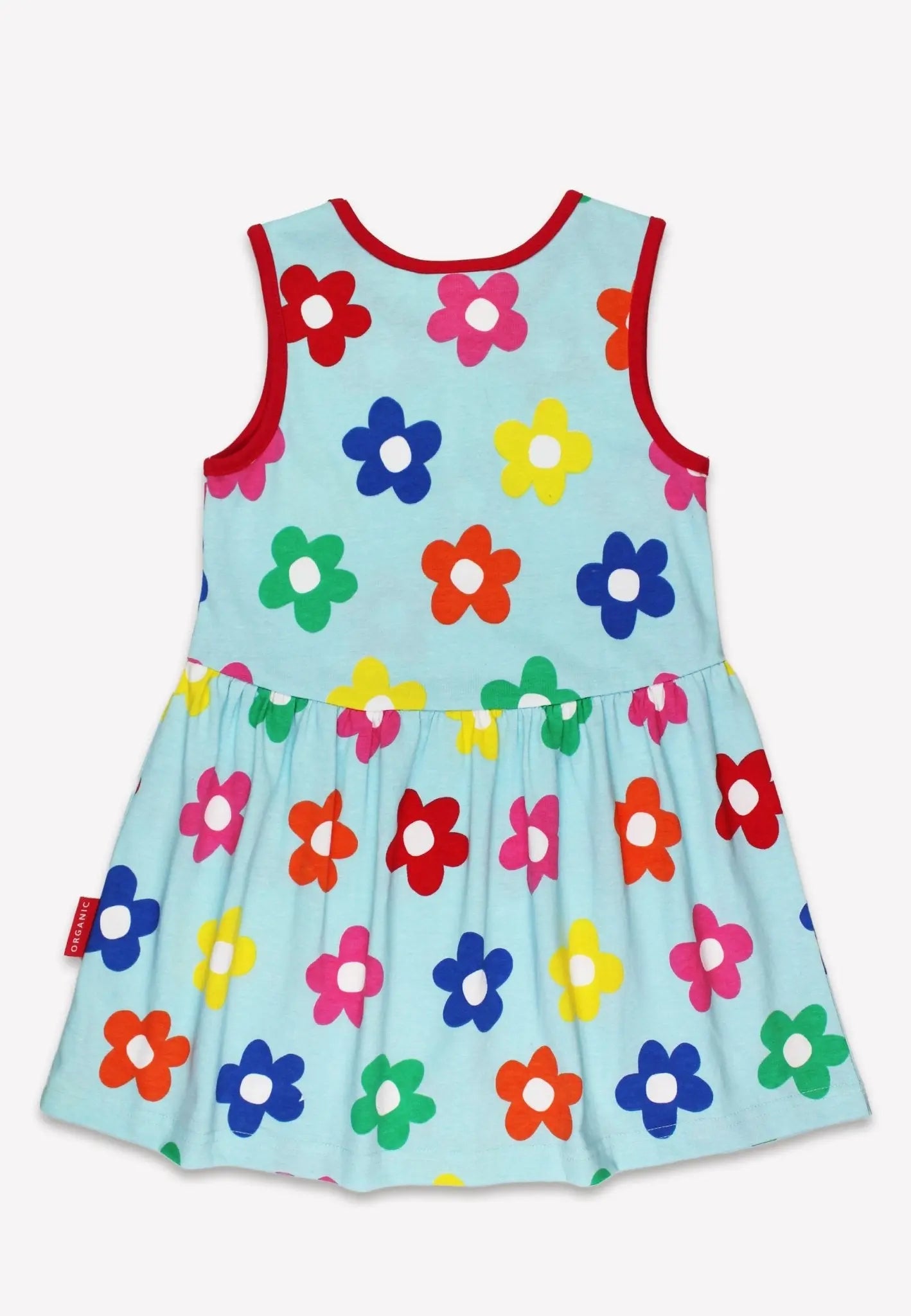 Organic Rainbow Bloom Print Summer Dress Toby Tiger