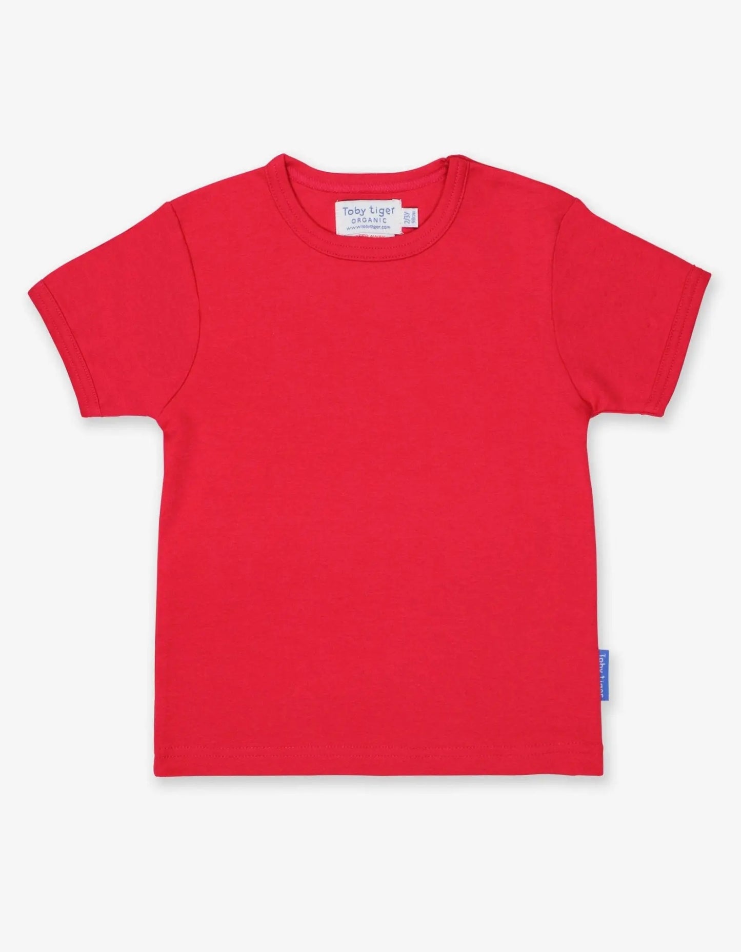 Organic Red Basic Short-Sleeved T-Shirt Toby Tiger