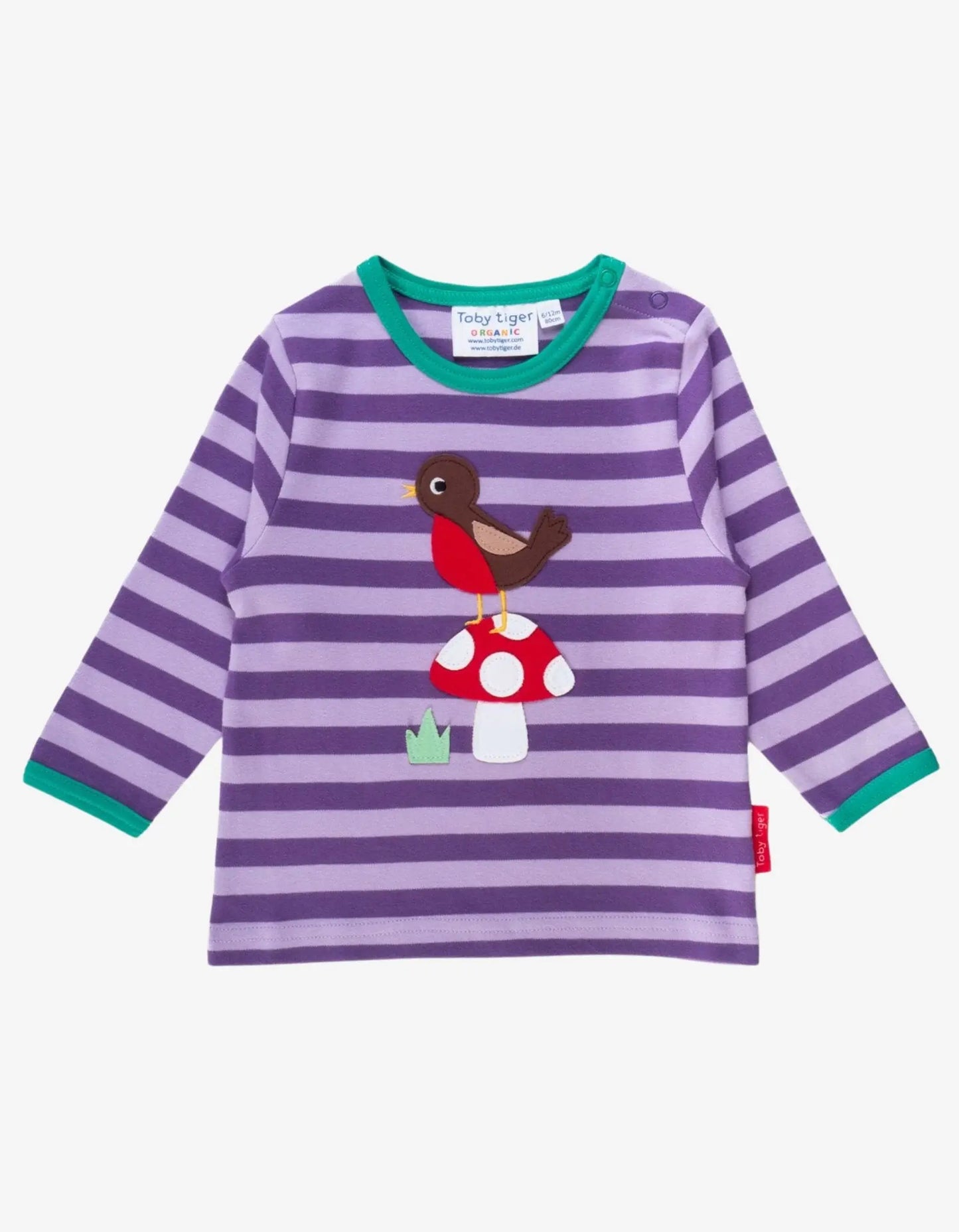 Organic Robin Applique Long-Sleeved T-Shirt Toby Tiger