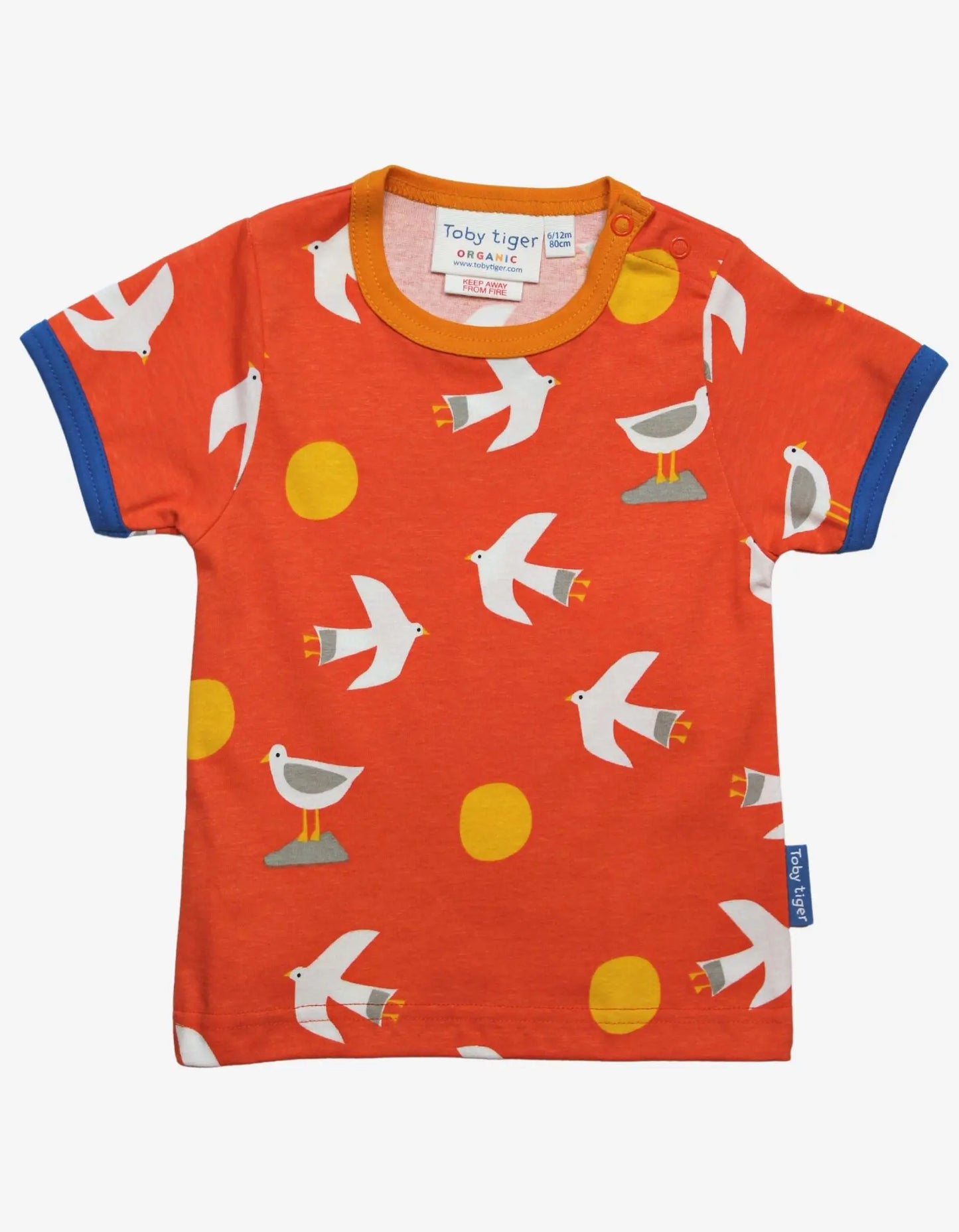 Organic Seagull Print Short-Sleeved T-Shirt Toby Tiger