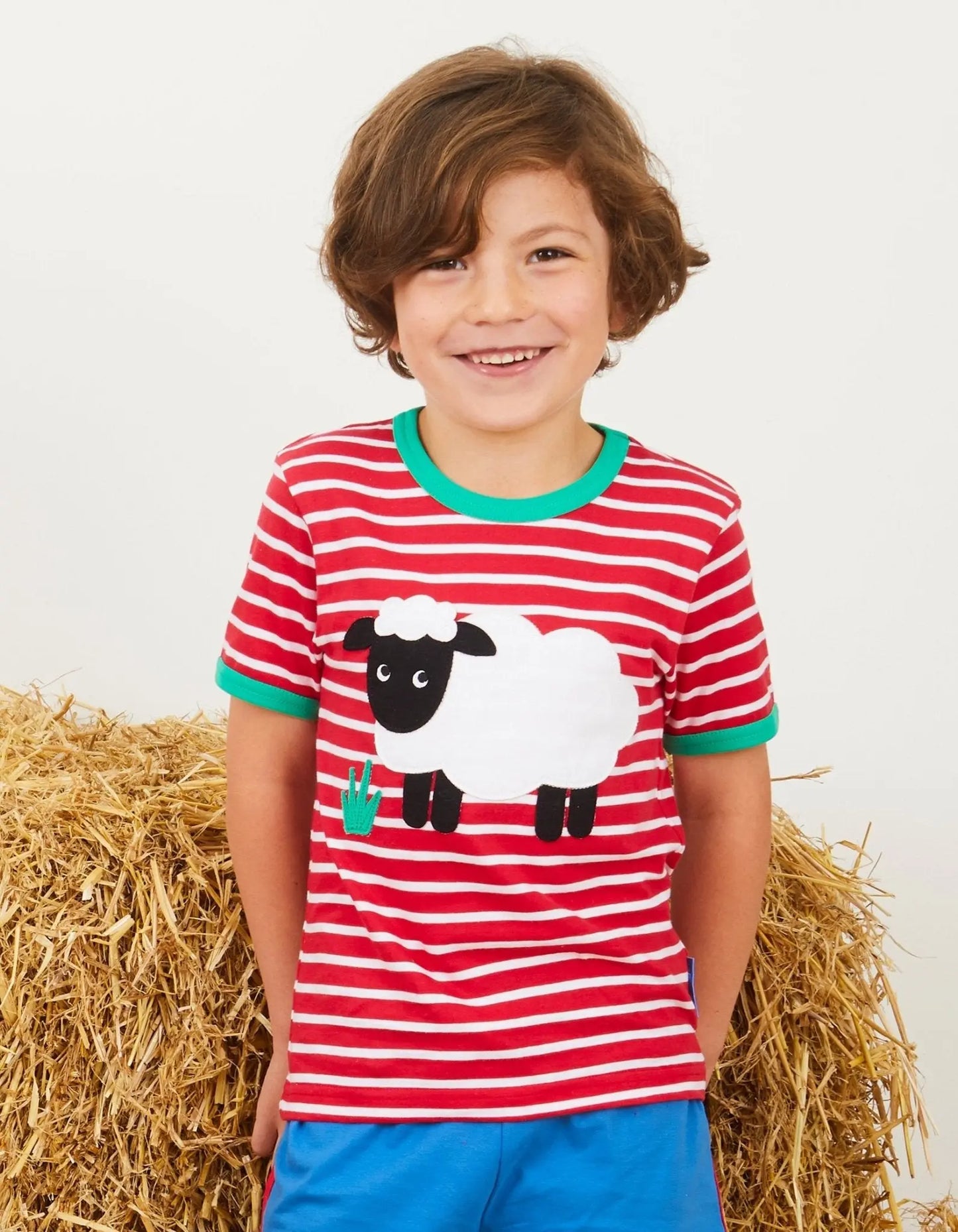 Organic Sheep Applique Short-Sleeved T-Shirt Toby Tiger