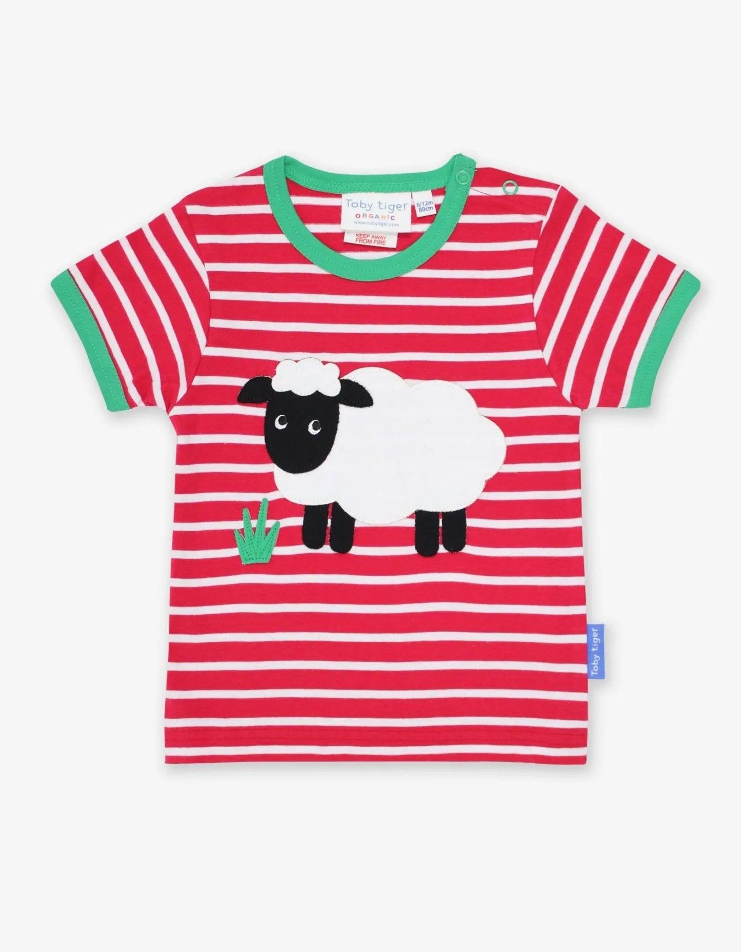 Organic Sheep Applique Short-Sleeved T-Shirt Toby Tiger