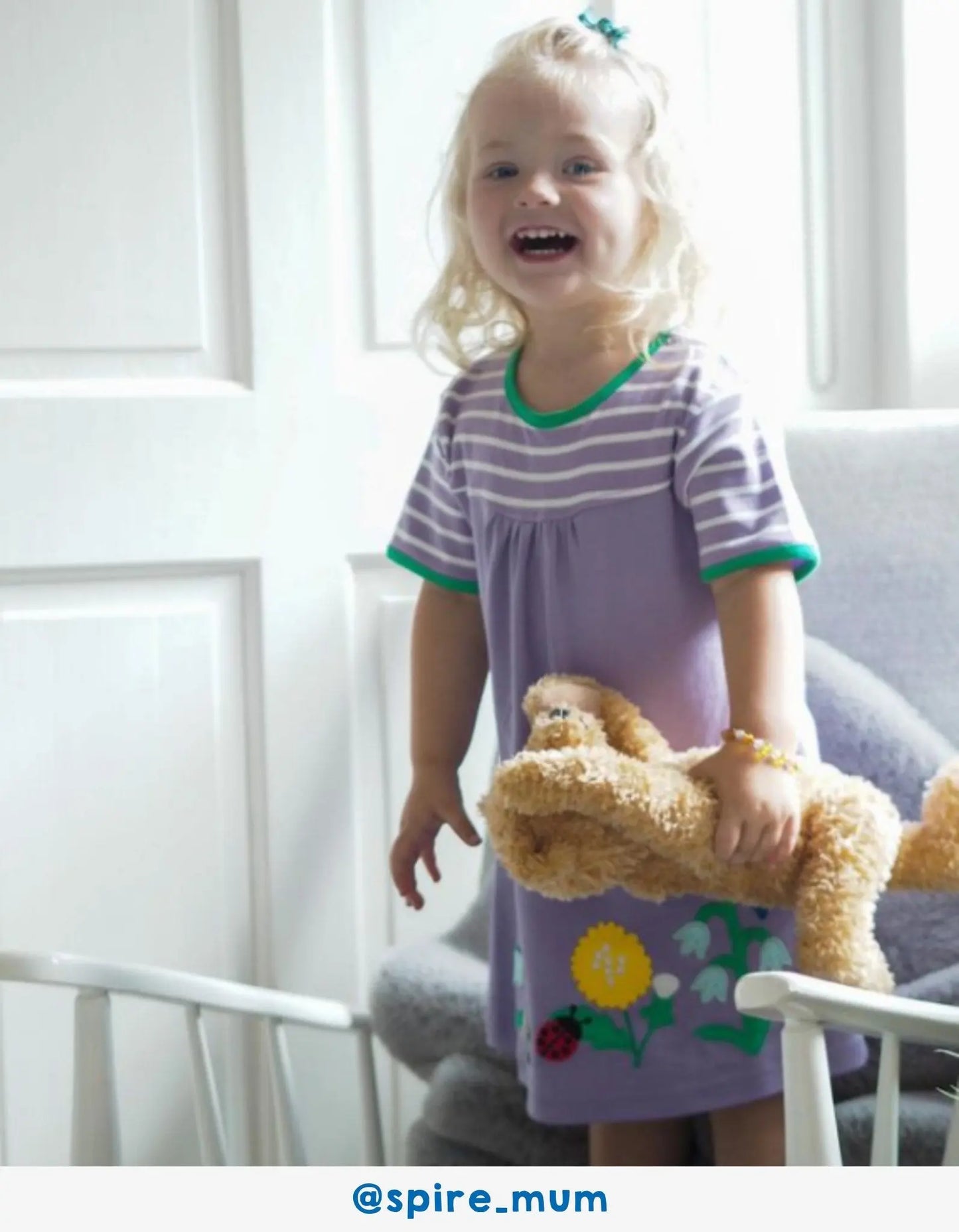 Organic Spring Applique Dress Toby Tiger