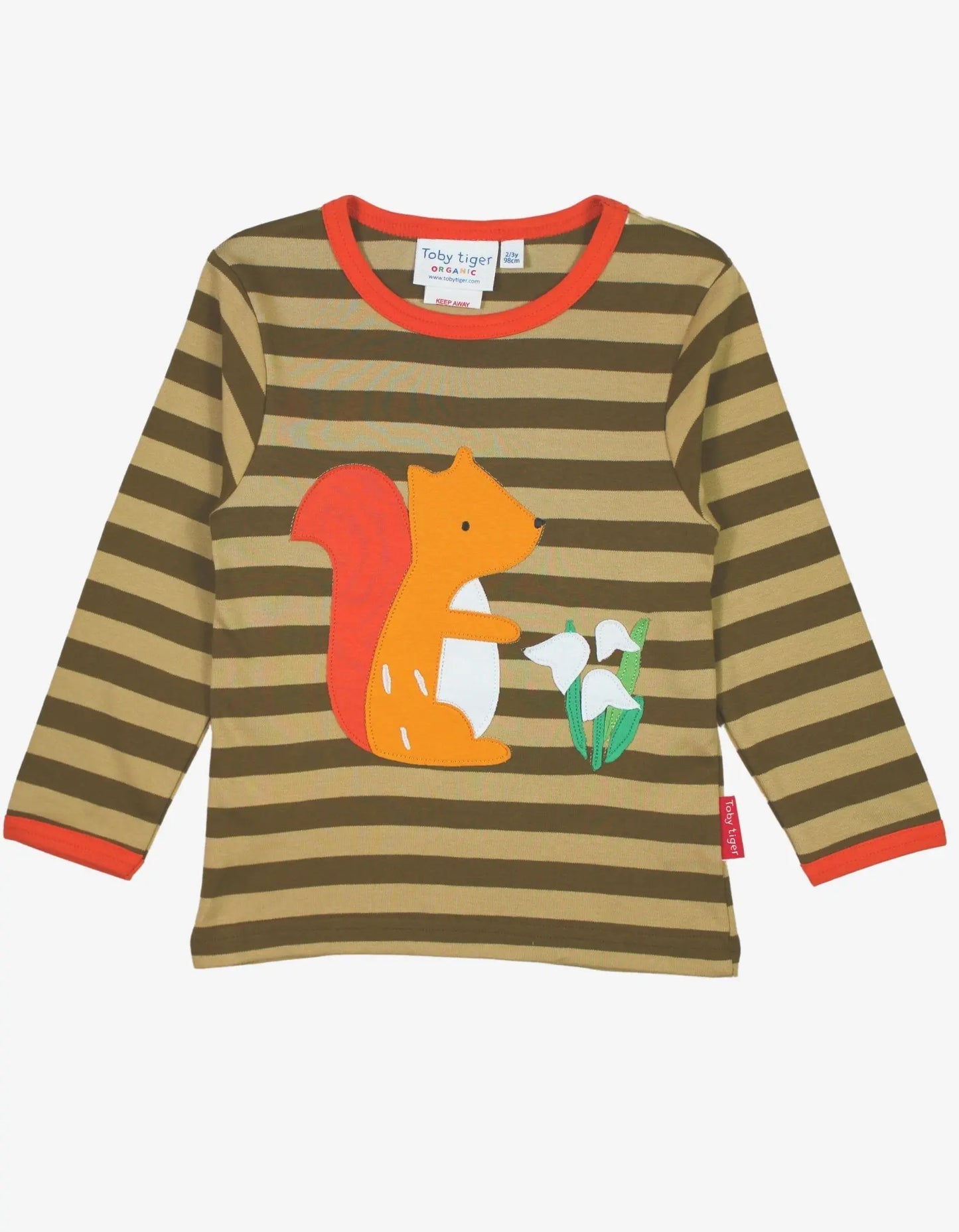 Organic Squirrel Applique Long-Sleeved T-Shirt Toby Tiger