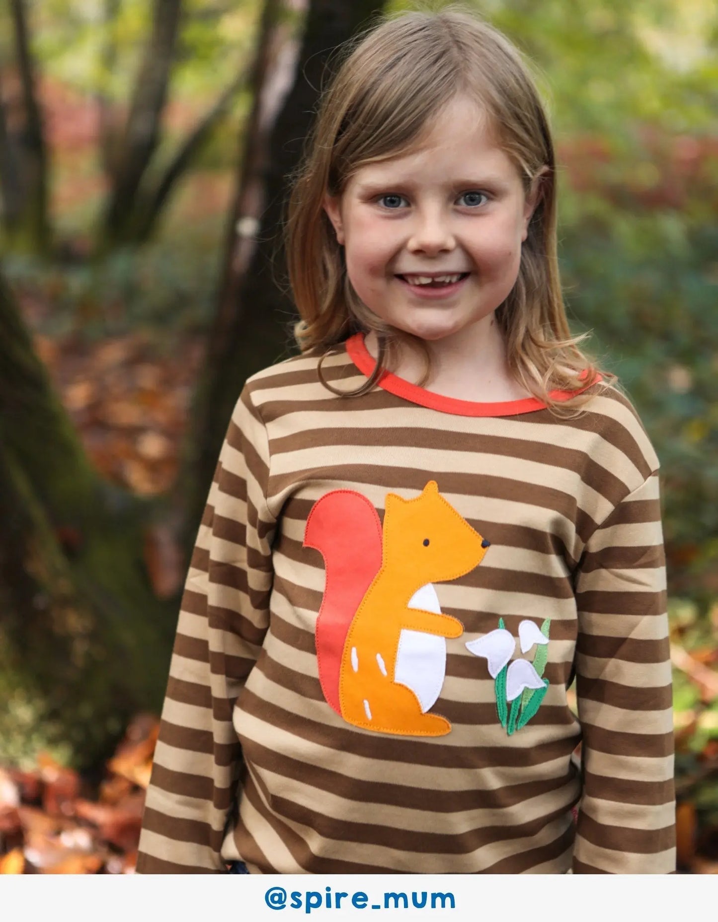 Organic Squirrel Applique Long-Sleeved T-Shirt Toby Tiger