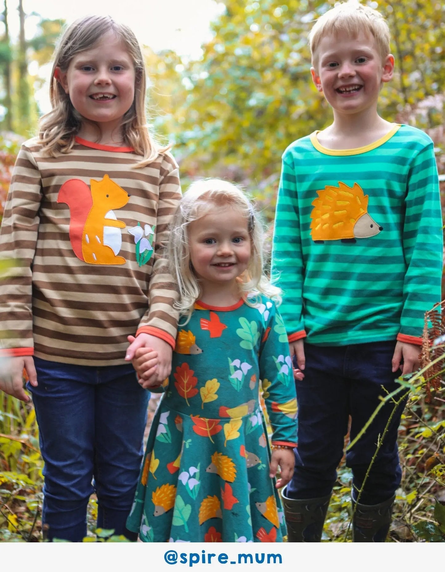 Organic Squirrel Applique Long-Sleeved T-Shirt Toby Tiger