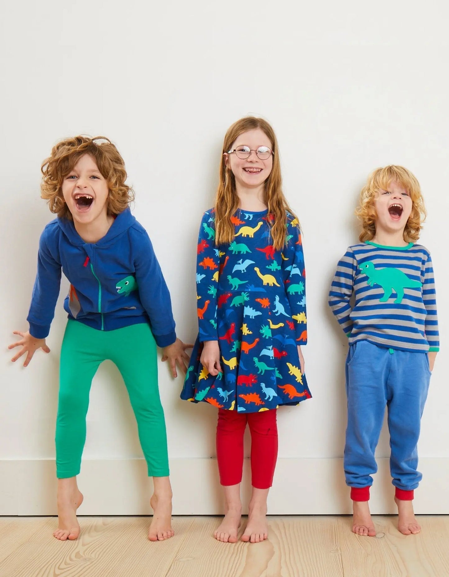 Organic T-Rex Applique Long-Sleeved T-shirt Toby Tiger