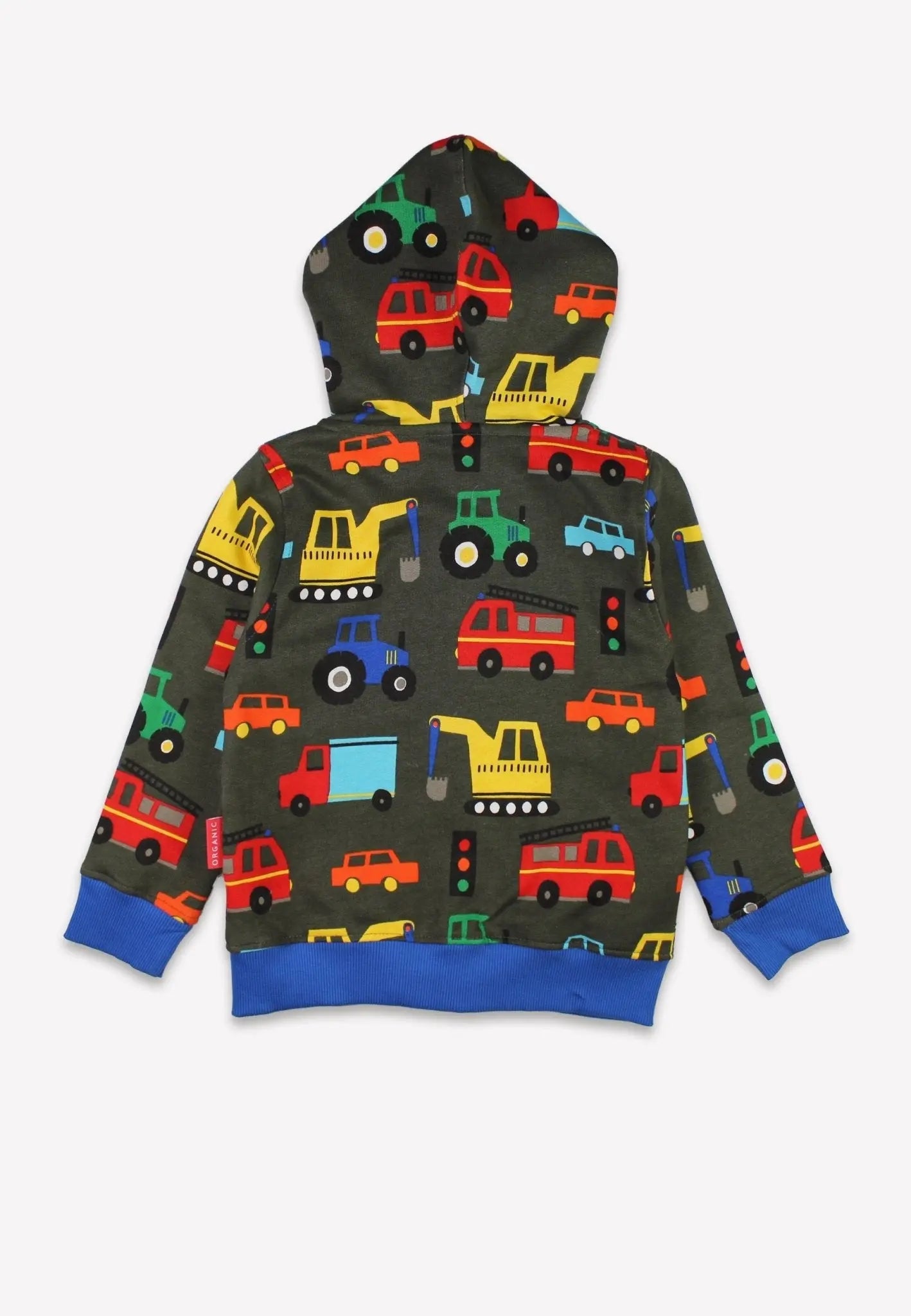 Organic Transport Print Hoodie Toby Tiger