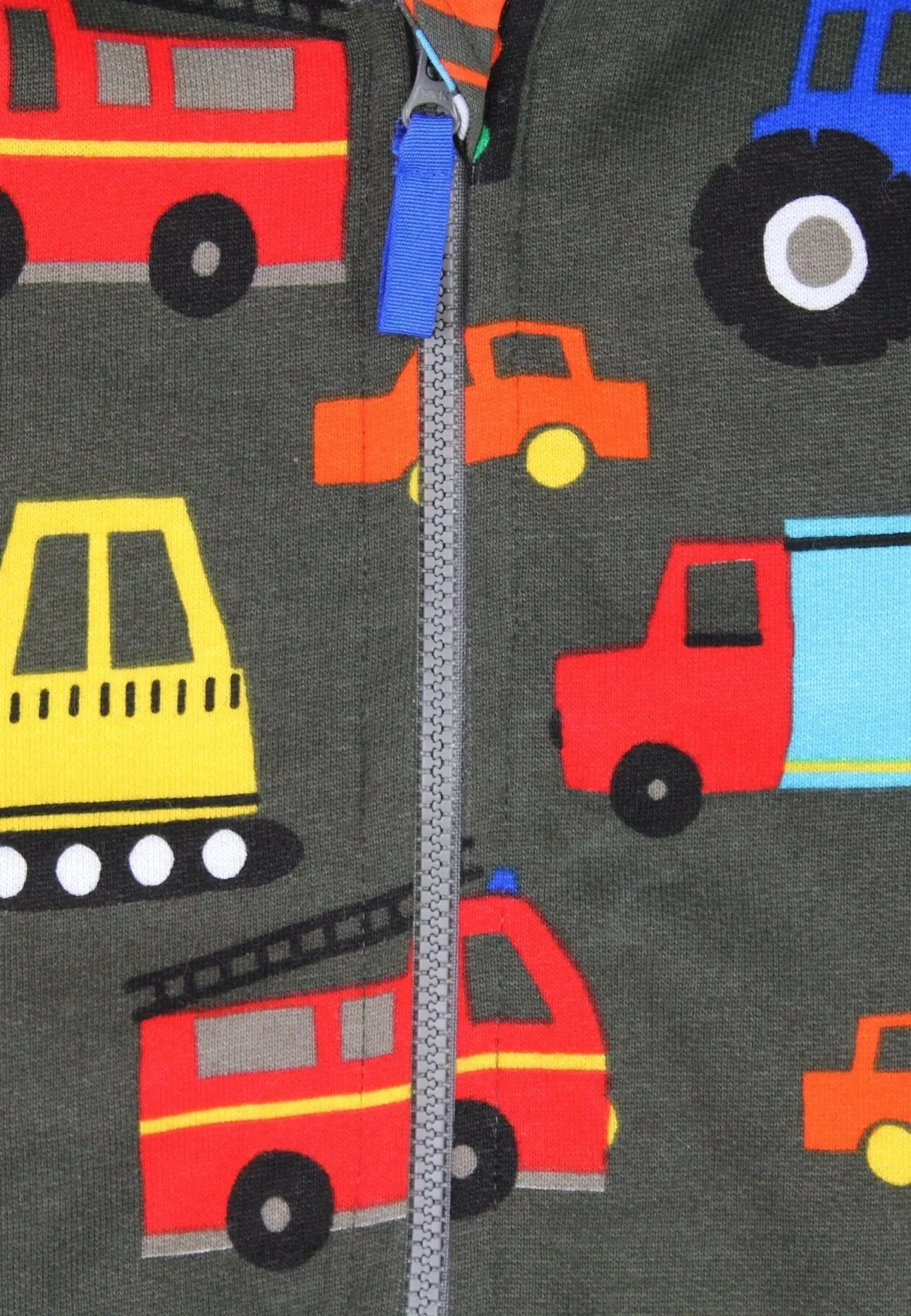 Organic Transport Print Hoodie Toby Tiger