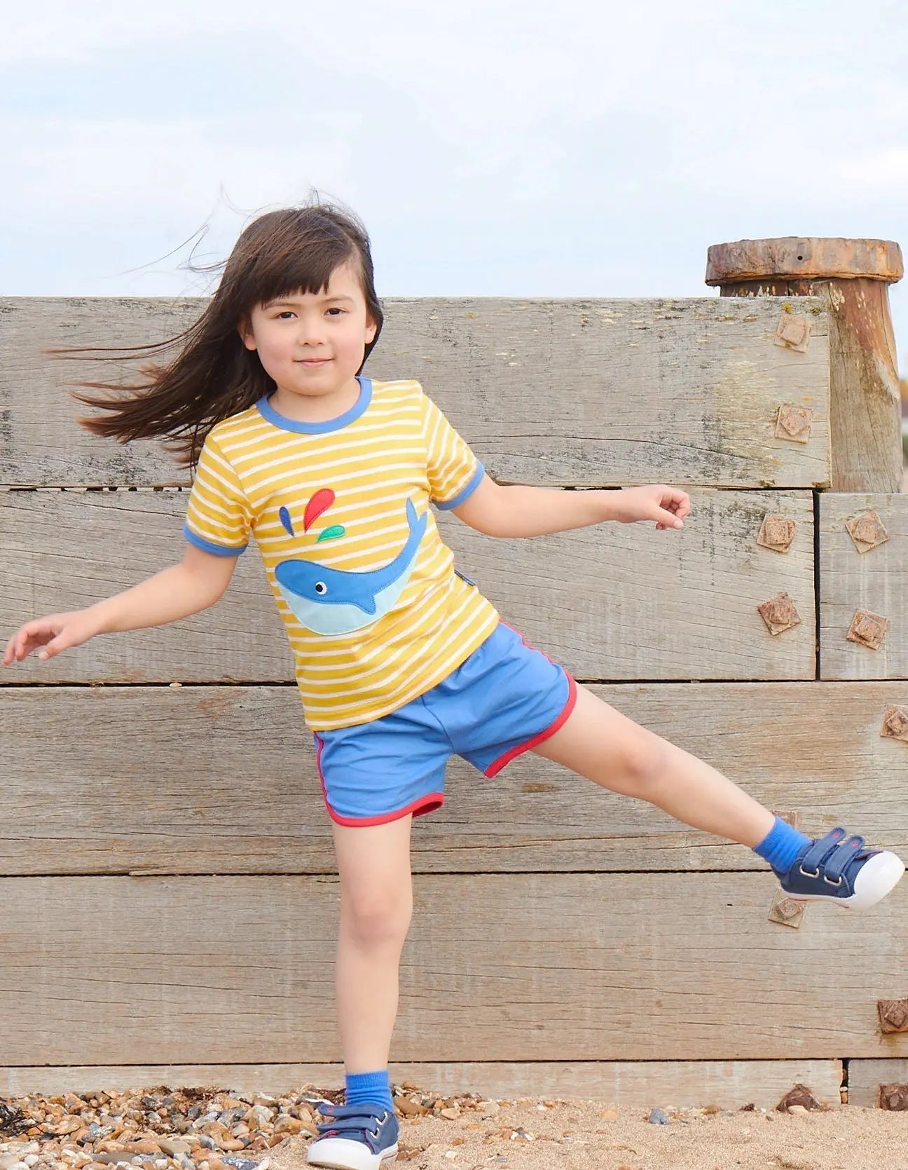 Organic Whale Applique Short-Sleeved T-Shirt Toby Tiger