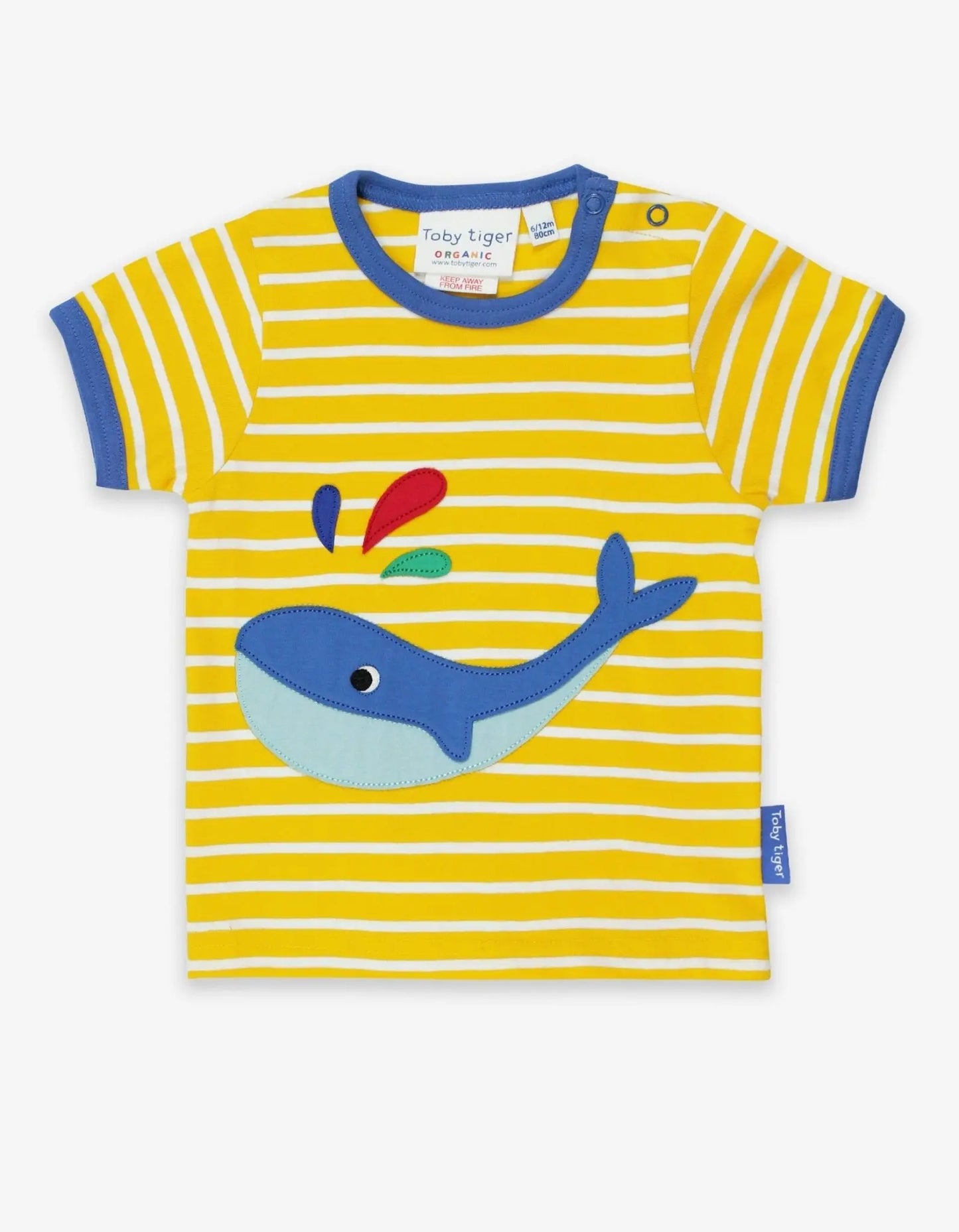 Organic Whale Applique Short-Sleeved T-Shirt Toby Tiger