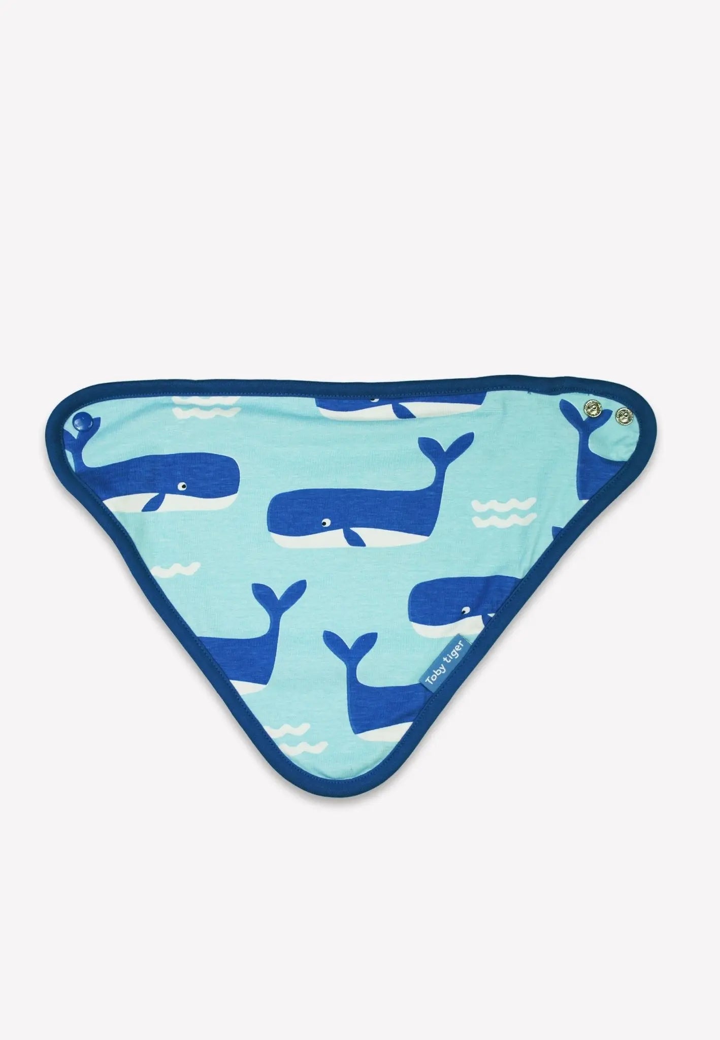 Organic Whale Waves Print Dribble Bib Toby Tiger