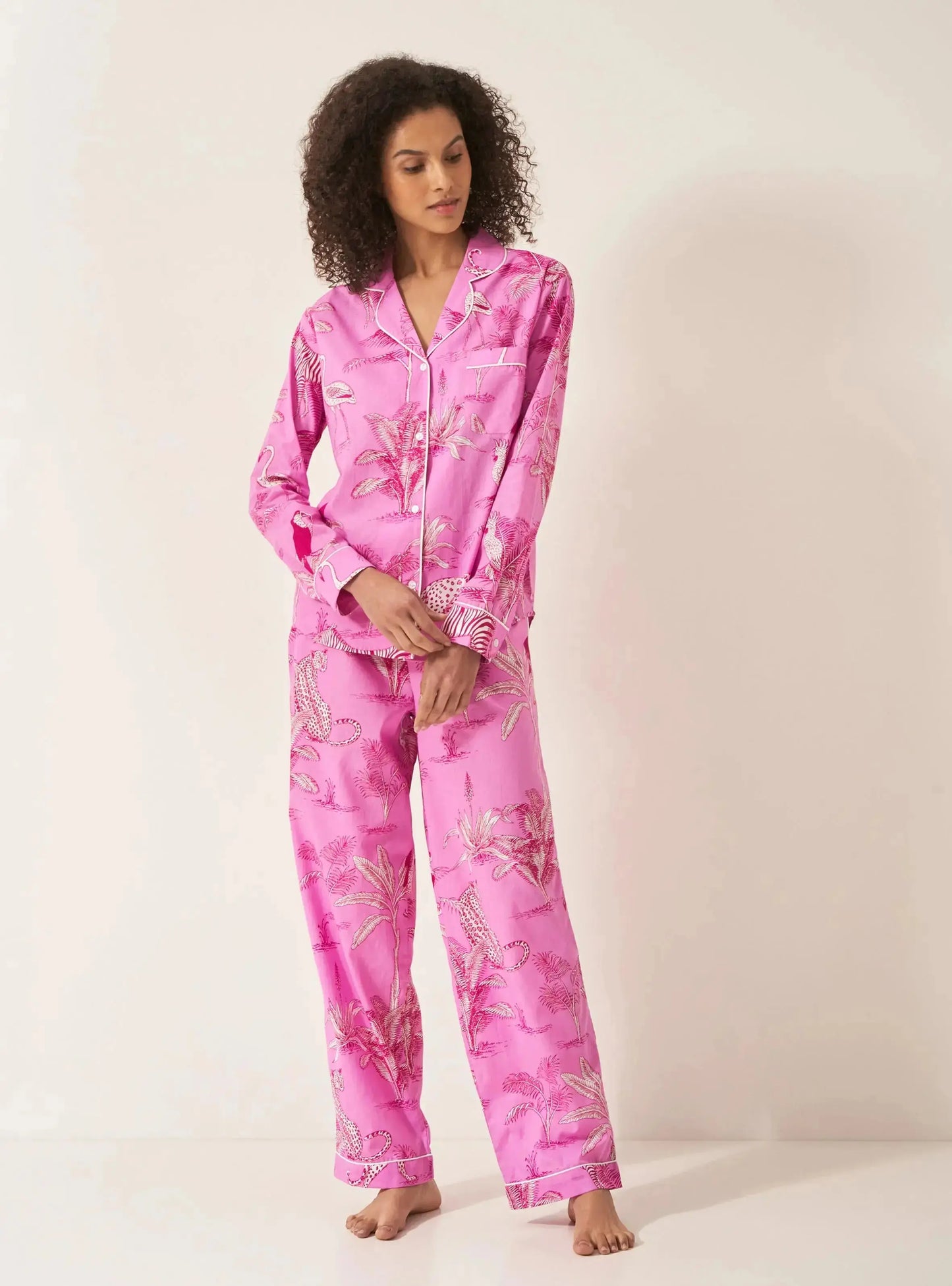 Jungle Women's Long Sleeve Organic Cotton Pyjama Trouser Set Myza