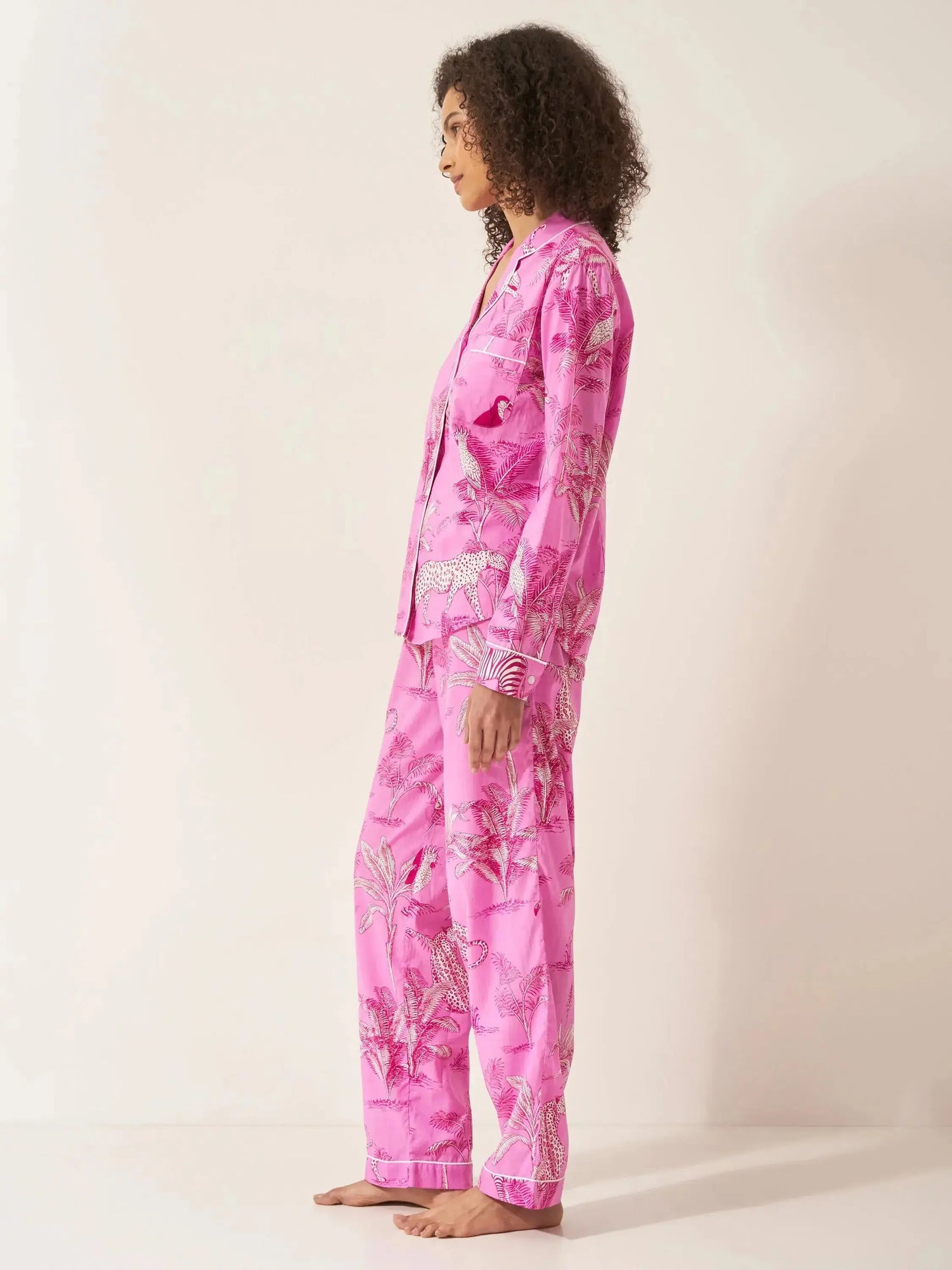 Jungle Women's Long Sleeve Organic Cotton Pyjama Trouser Set Myza