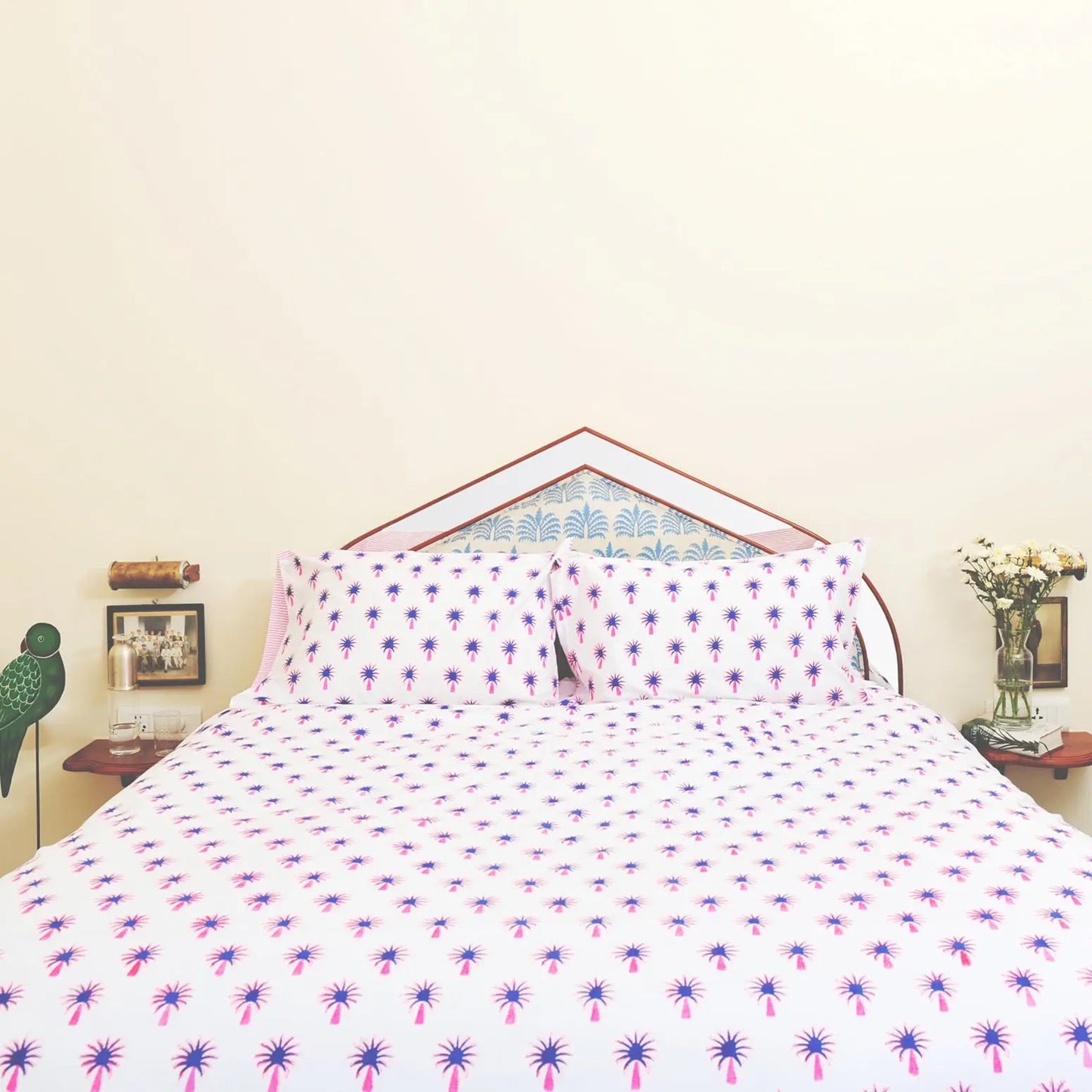 Pink Palm Tree Duvet Set Lulu and Nat