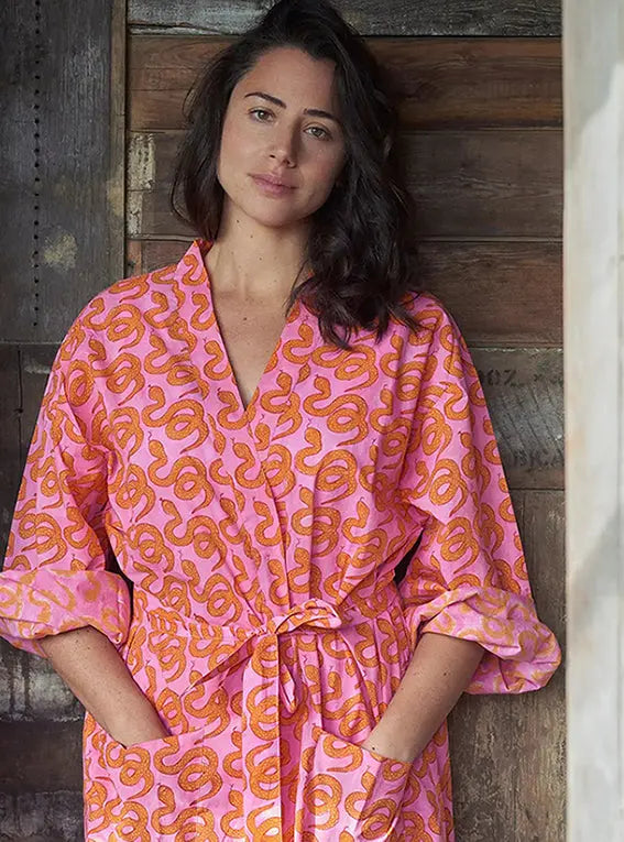 Pink & Orange Snake Kimono Lulu and Nat