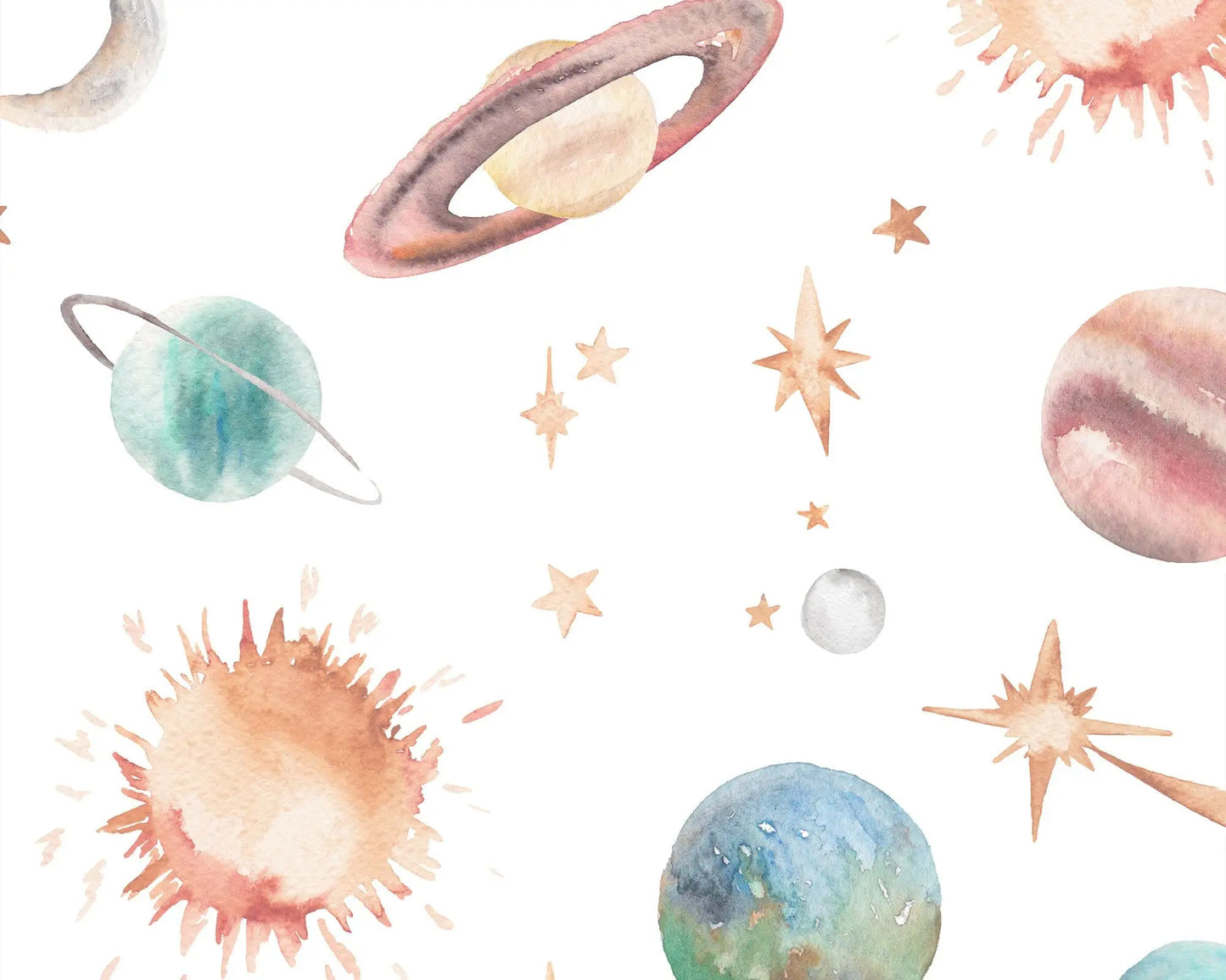 Planets Galaxy & Outer Space Children's Wallpaper Katie Hipwell Design
