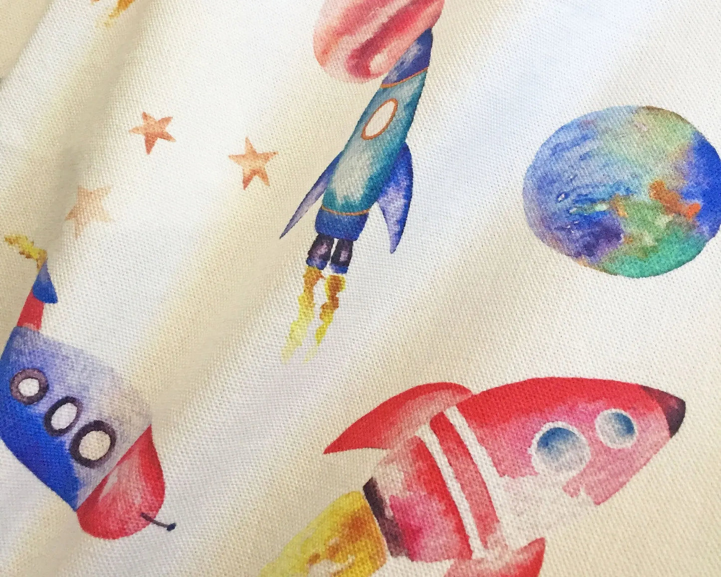 Rockets - Printed Cotton Children's Fabric for curtains, blinds and cushions Katie Hipwell Design