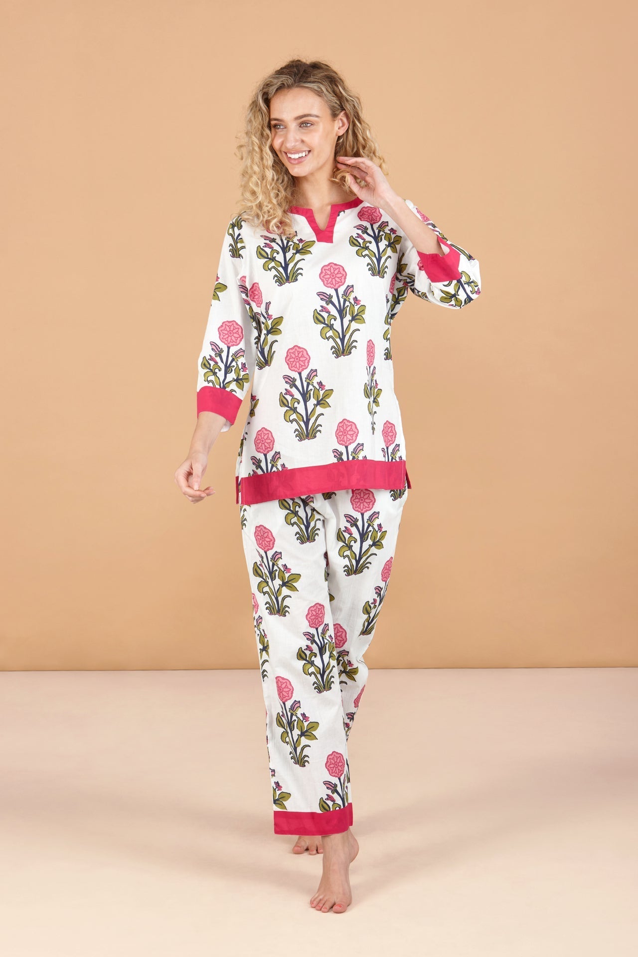 Rosette Bloom Women's Floral Cotton Pyjama Trouser Set inara