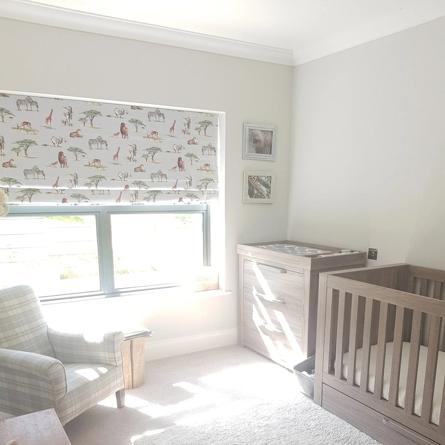 Safari Animals Children's Cotton Curtain Fabric Katie Hipwell Design