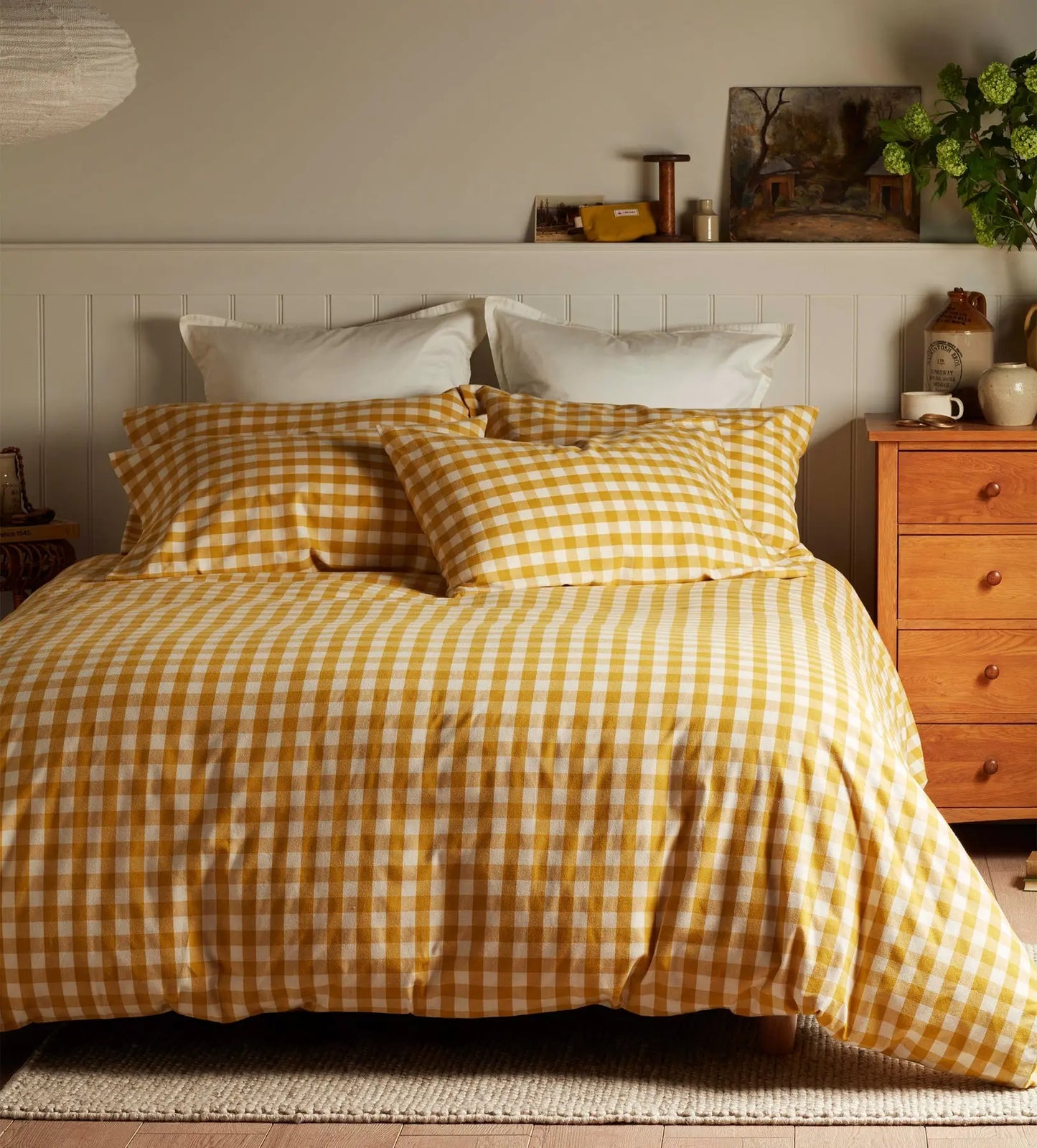 Saffron Gilbert Gingham Brushed 100% Organic Cotton Bed Linen The Secret Linen Store