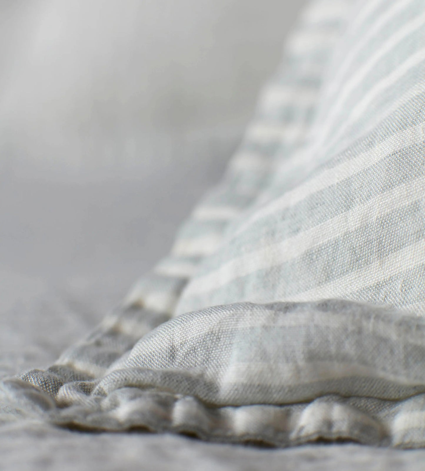 Sage Stripe 100% Linen Duvet Cover The Secret Linen Store