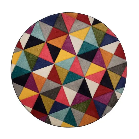 Samba Geometric Round Rug Dunelm