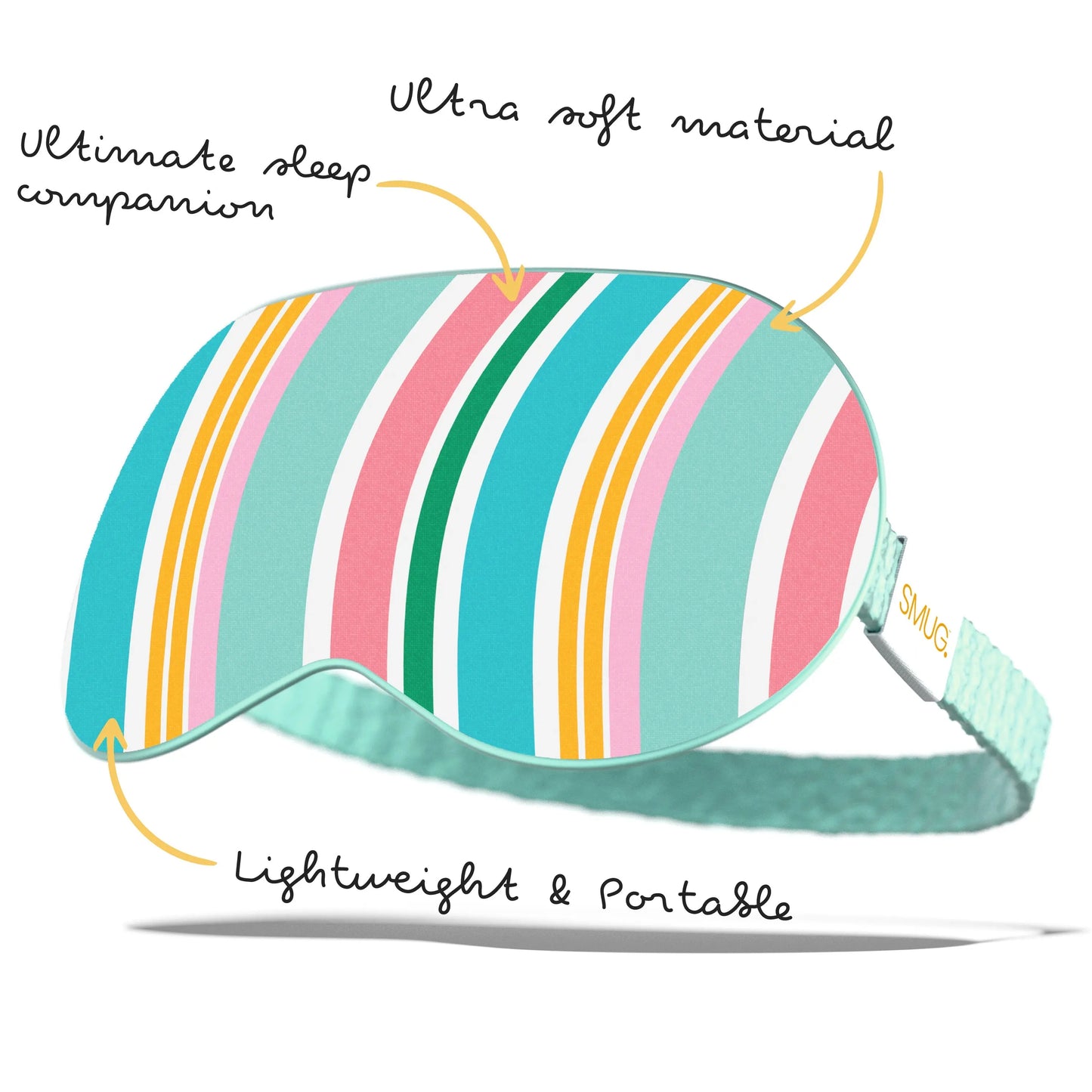 Satin Sleep Mask - Bold Stripe Print SMUG