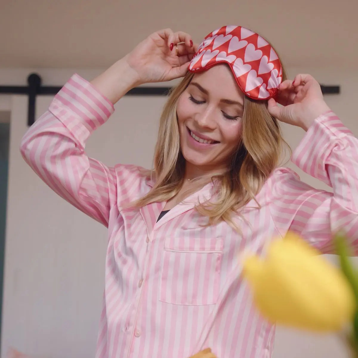 Satin Sleep Mask - Longheart Print SMUG