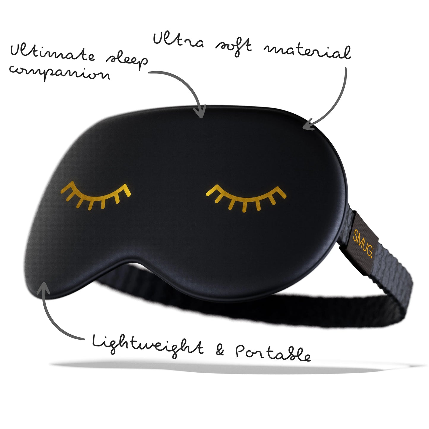 Satin Sleep Mask - Wink Print, Black SMUG