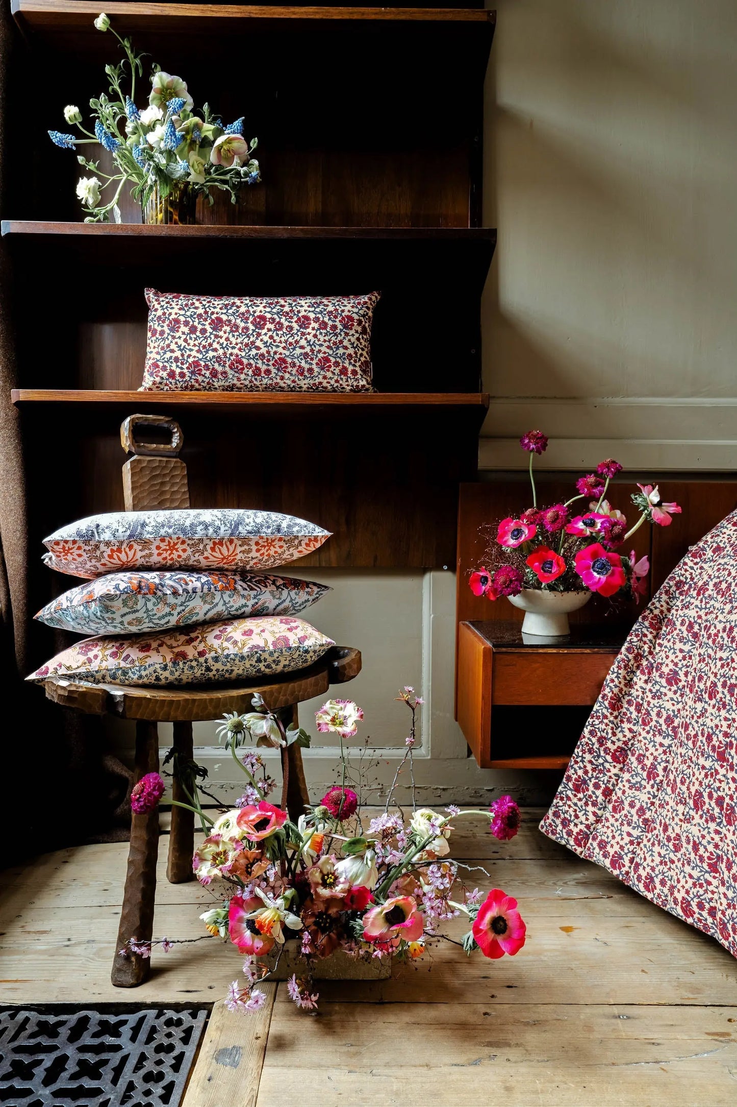 Shanaya Silk Reversible Bolster Cushion Daughters of Gaea