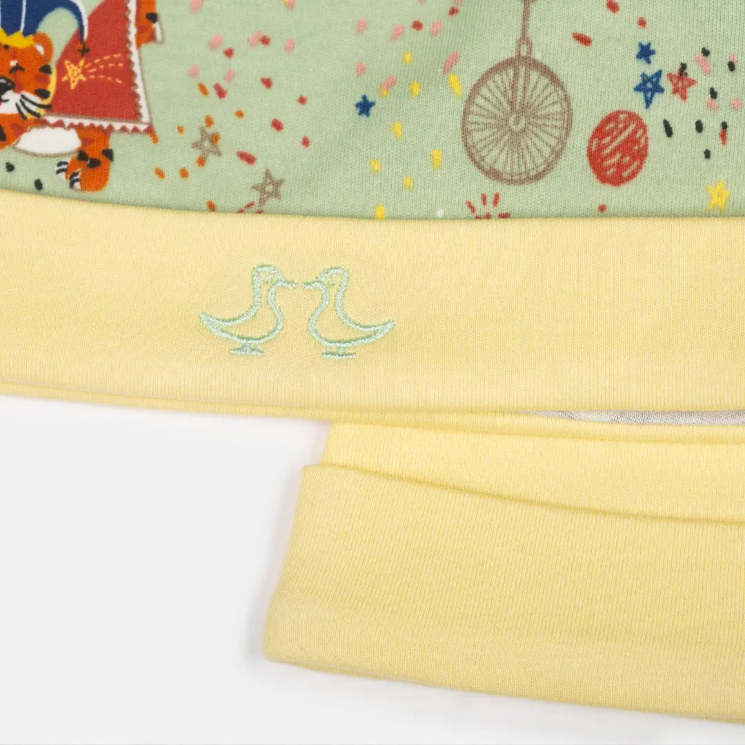 Showman Print Green & Yellow Baby Hat Set Luca and Rosa