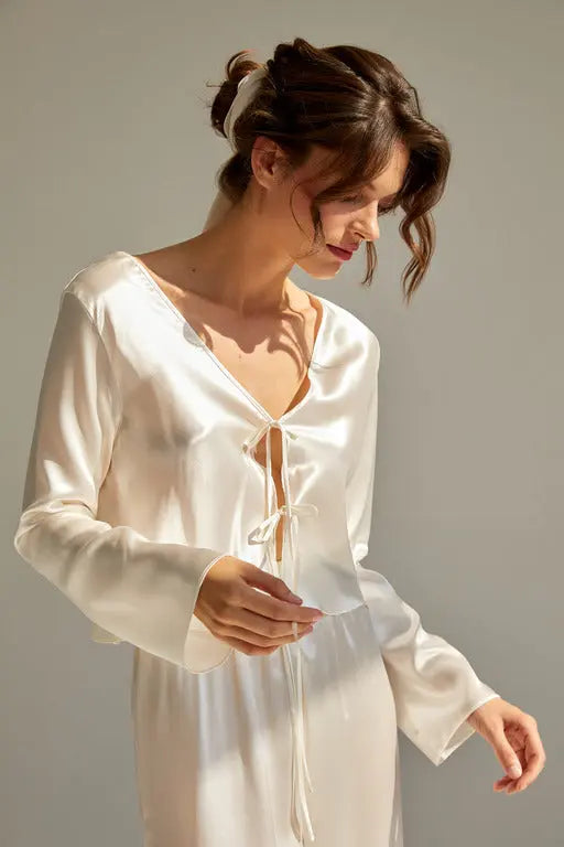 Silk Blouse 'Bilquis' White TEYA