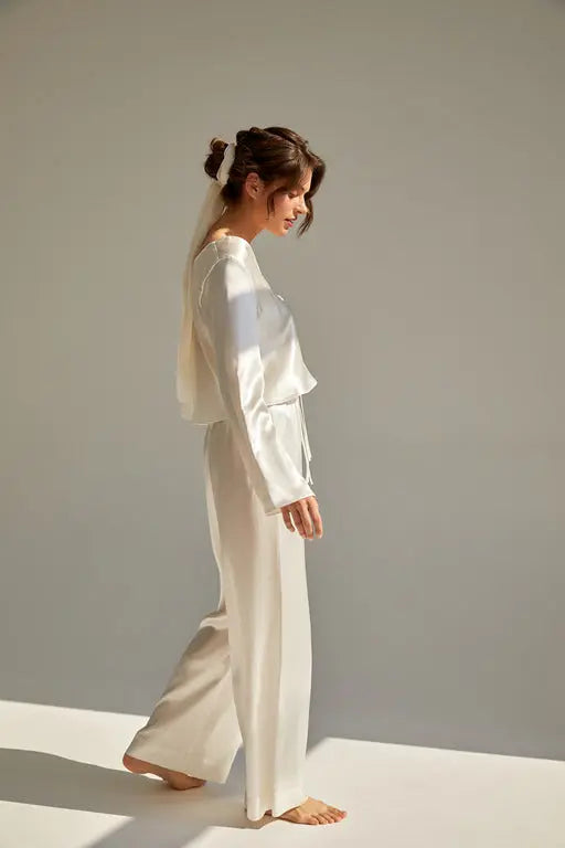 Silk Pants 'Laxmi' White TEYA