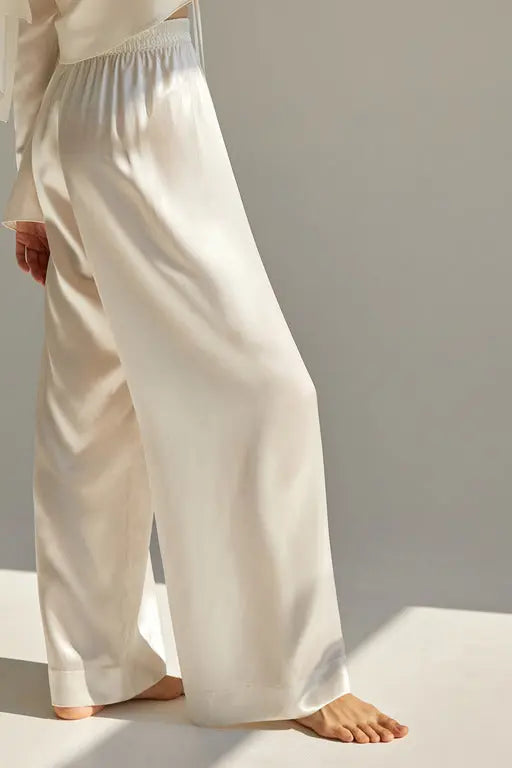 Silk Pants 'Laxmi' White TEYA