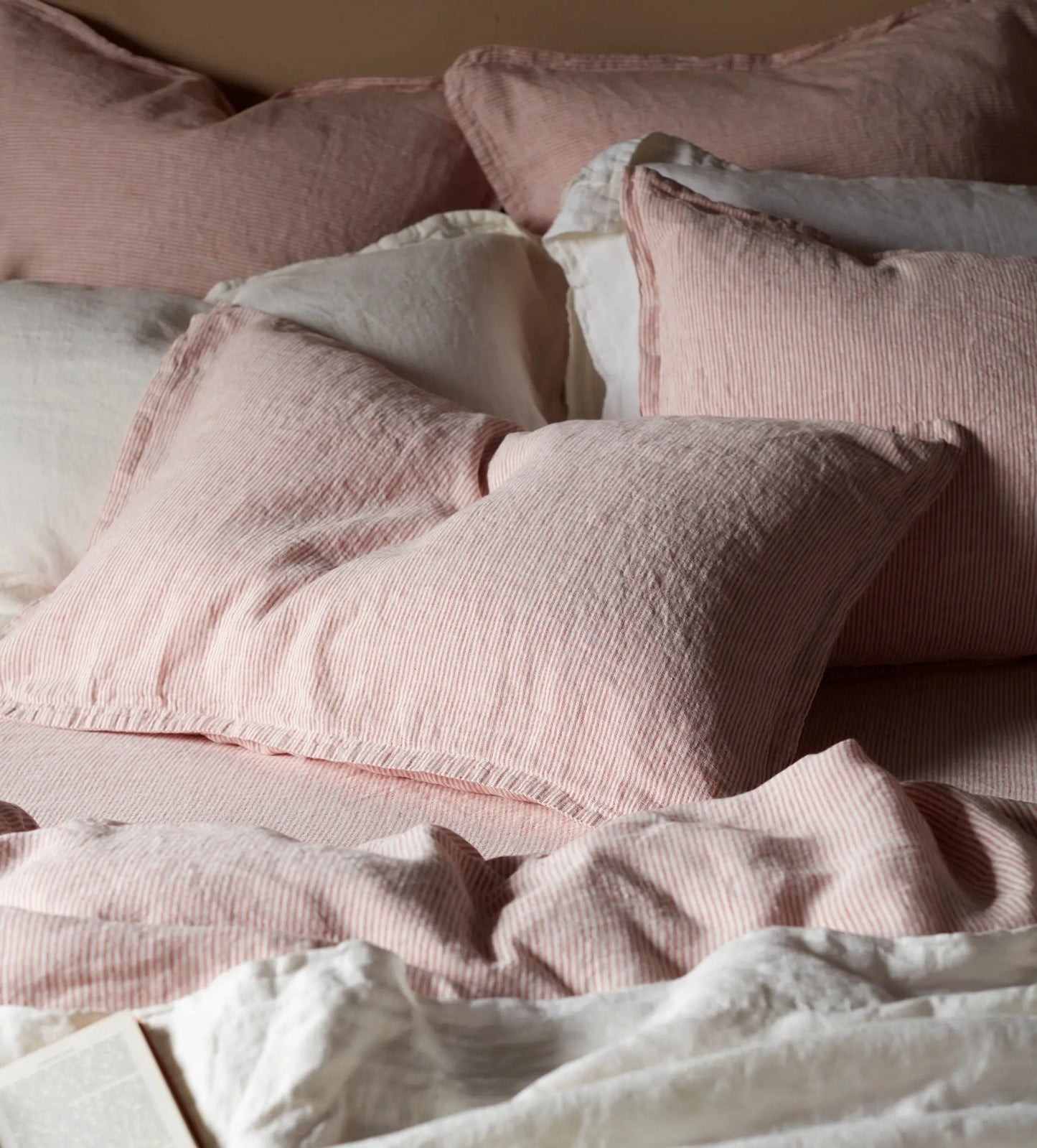 Spice Sid Stripe 100% Linen Fitted Sheet The Secret Linen Store
