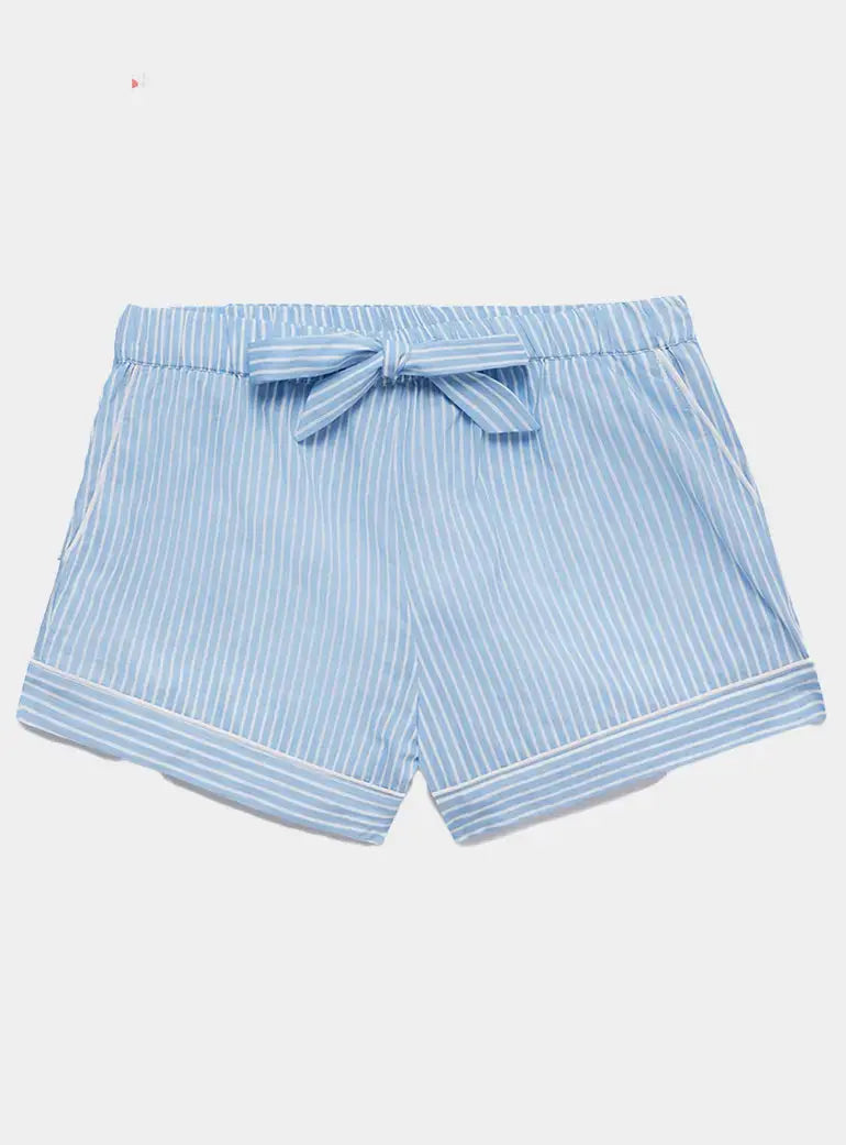 Blue & White Stripe Women's Organic Cotton Pyjama Short Myza