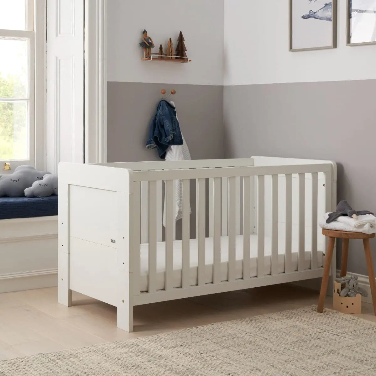 Supreme Alba Cot Bed, Mattress & Bedding Bundle Tutti Bambini