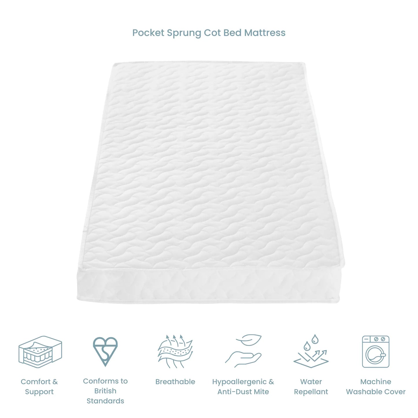 Supreme Alba Cot Bed, Mattress & Bedding Bundle Tutti Bambini