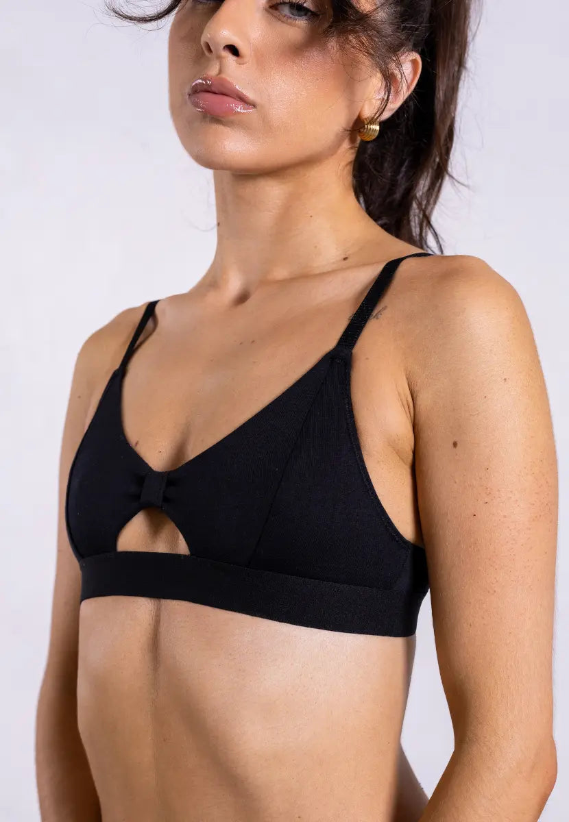 The Bralette, Black Pantee