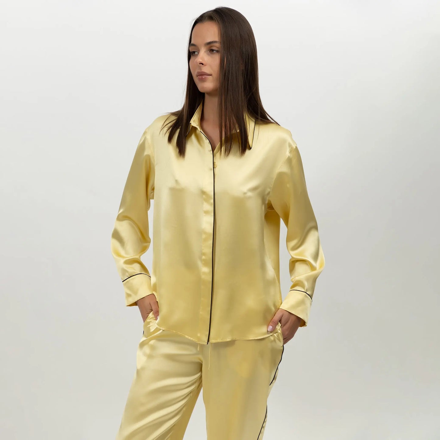The Lady Silk Shirt Panna Cotta NOKAYA