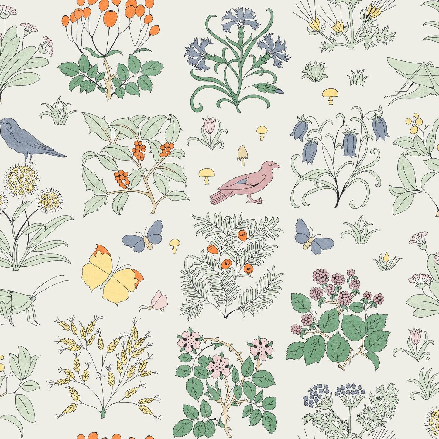 VOYSEY'S GARDEN MAGNA Wallpaper - Off White House of Hackney