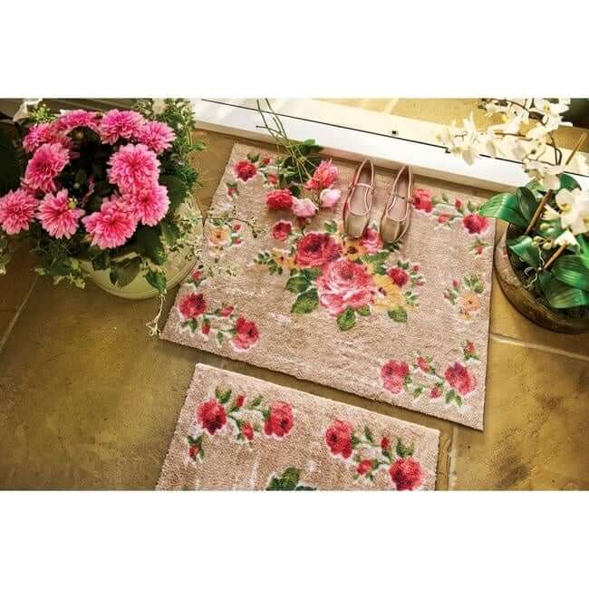 Eco-Friendly Washable Floral Mat The Rugs
