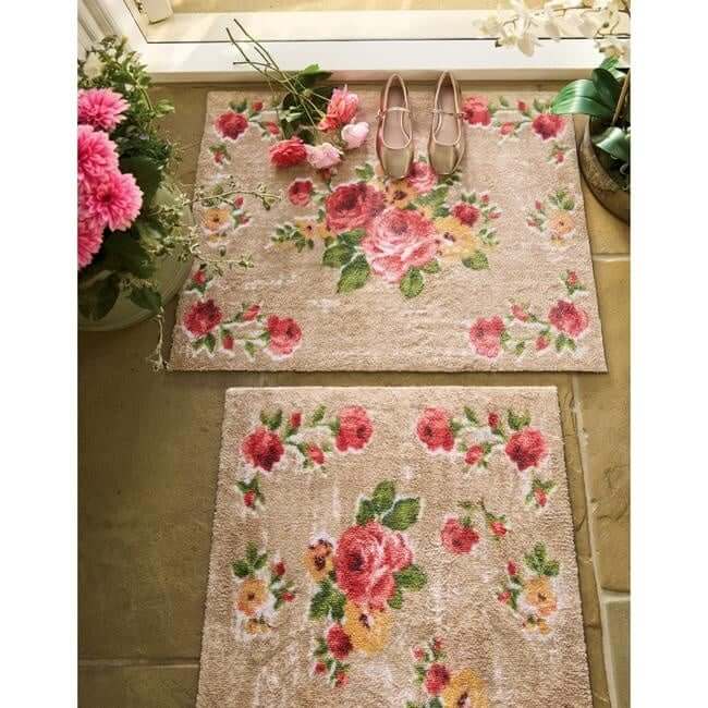 Eco-Friendly Washable Floral Mat The Rugs
